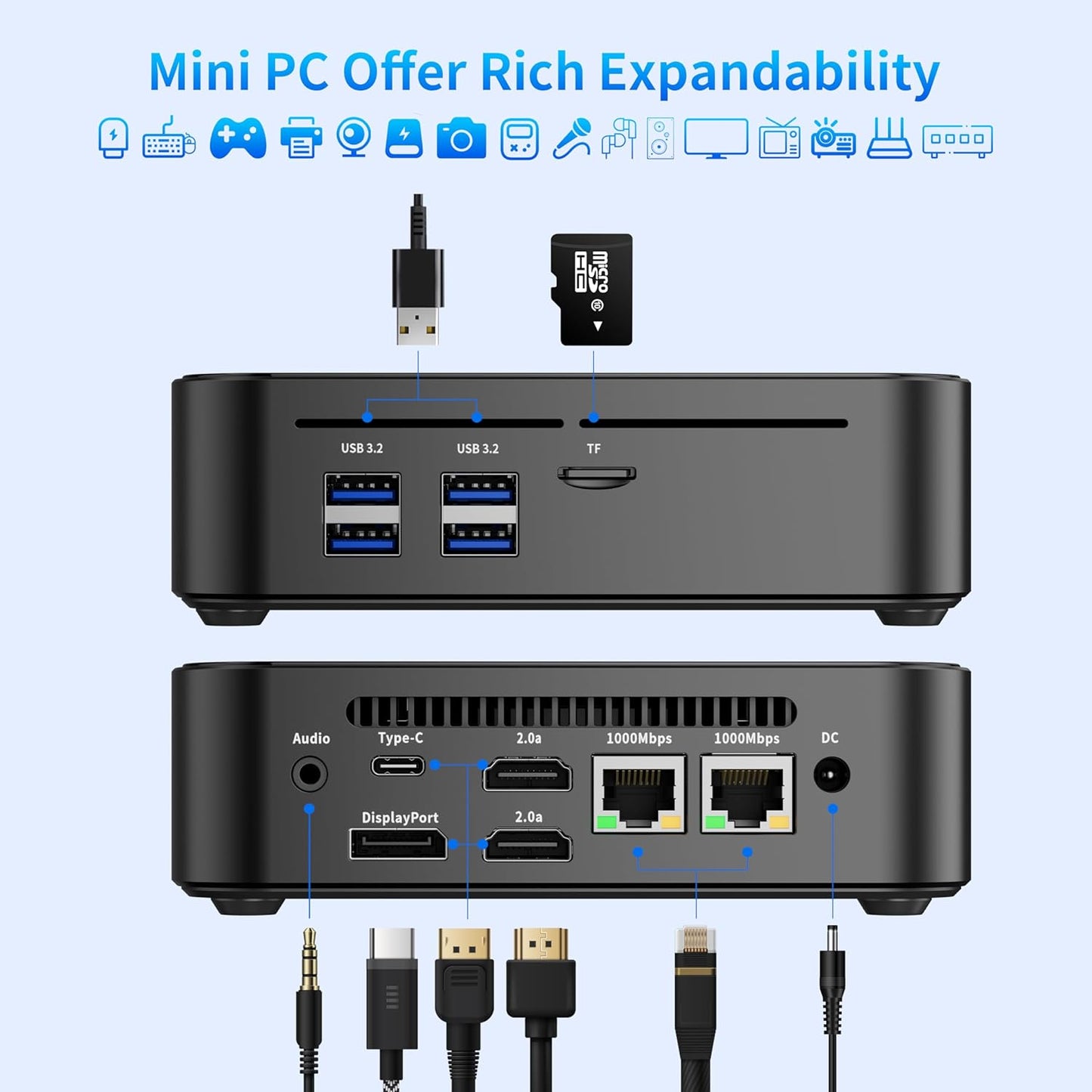 DreamQuest Mini PC Preinstalled Windows 11 Pro,Intel Alder Lake 2025 New N150 (up to 3.6GHz) 16GB DDR4+1TB M.2 SSD,Mini Desktop Computer 4K HD HDMI/WiFi5/BT5.0/USB3.2/Gigabit Port for Home Office