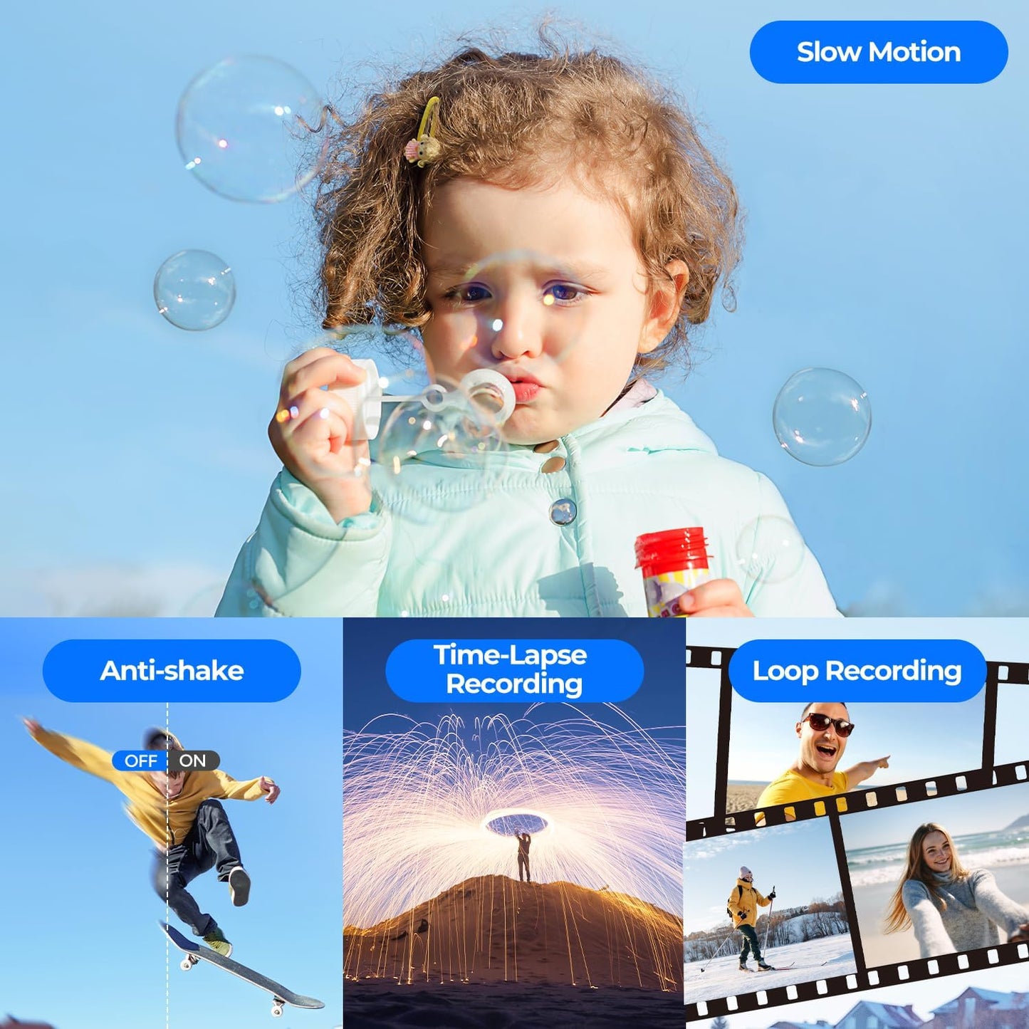 Video Camera Camcorder 4K 48MP, IR Night Vision 3” 270°Rotation Touchscreen Video Recorder for Vlog YouTube 16X Digital Zoom Compact Travel Cam Corder with Battery,32GB Card, Remote Control