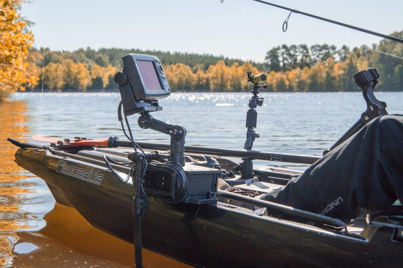 YakAttack CellBlok Track Mounted Battery Box for Fish Finders | Quick-Release Battery Storage & Mounting Platform | Fits GearTrac & Most Kayak Track Systems | Made in USA