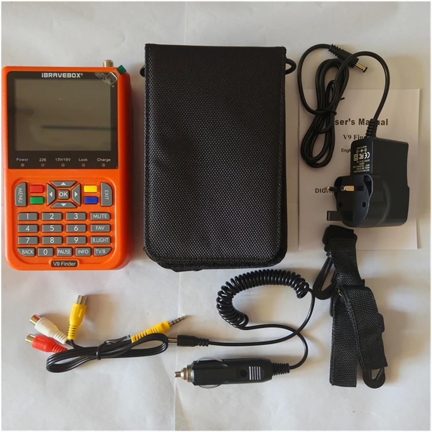 V9 Finder Digital Satellite Finder LCD Satellite Finder Digital Satellite Finder 3.5 Inch DVB-S/S2 H.265(Black)