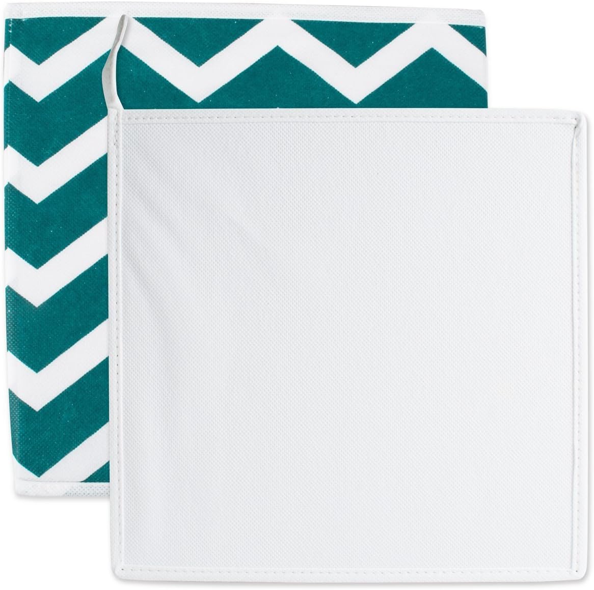 DII Foldable Fabric Storage Containers for Nurseries, Offices, Closets, Home Decor, Cube Organizers & Everyday Storage Needs, (Large - 11 x 11 x 11) Scroll Nautical Blue - Set of 2