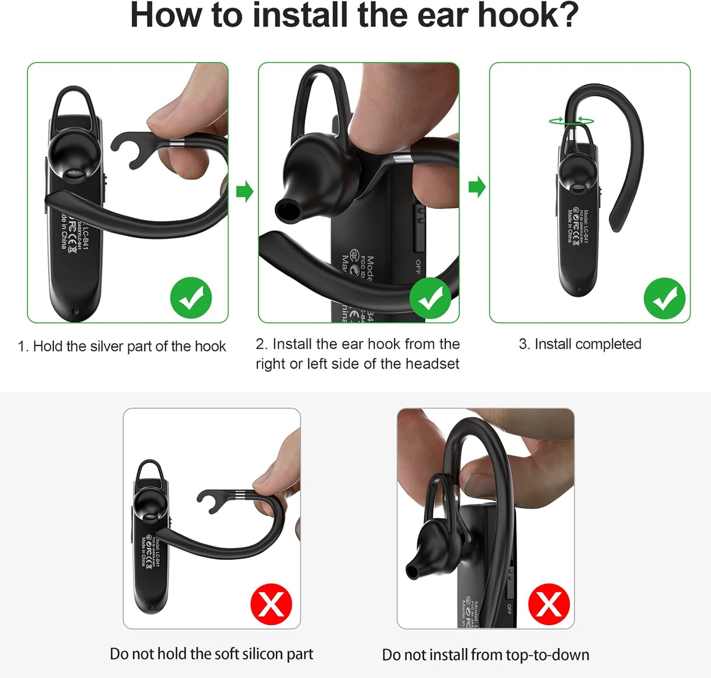 Bluetooth Headset New Bee 24Hrs V5.0 Bluetooth Earpiece Wireless Handsfree Driving Headset with Noise Canceling Mic Headset Case for iPhone Samsung Android Mobile Cell Phone Tablets Office