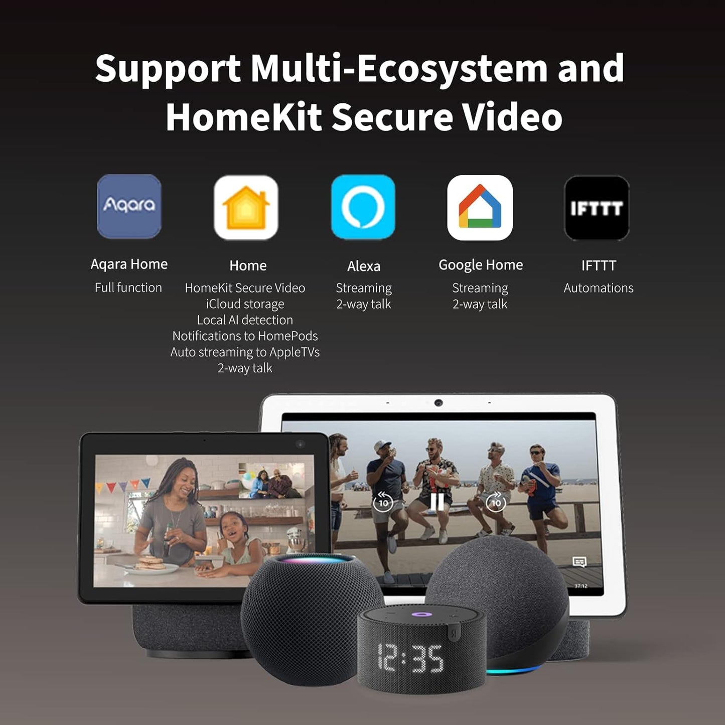 Aqara Video Doorbell G4 (Chime Included), 2.4 GHz Wi-Fi Required, 1080p FHD HomeKit Secure Video Doorbell Camera, Wireless or Wired, Supports Apple Home, Alexa, Google, IFTTT, Gray