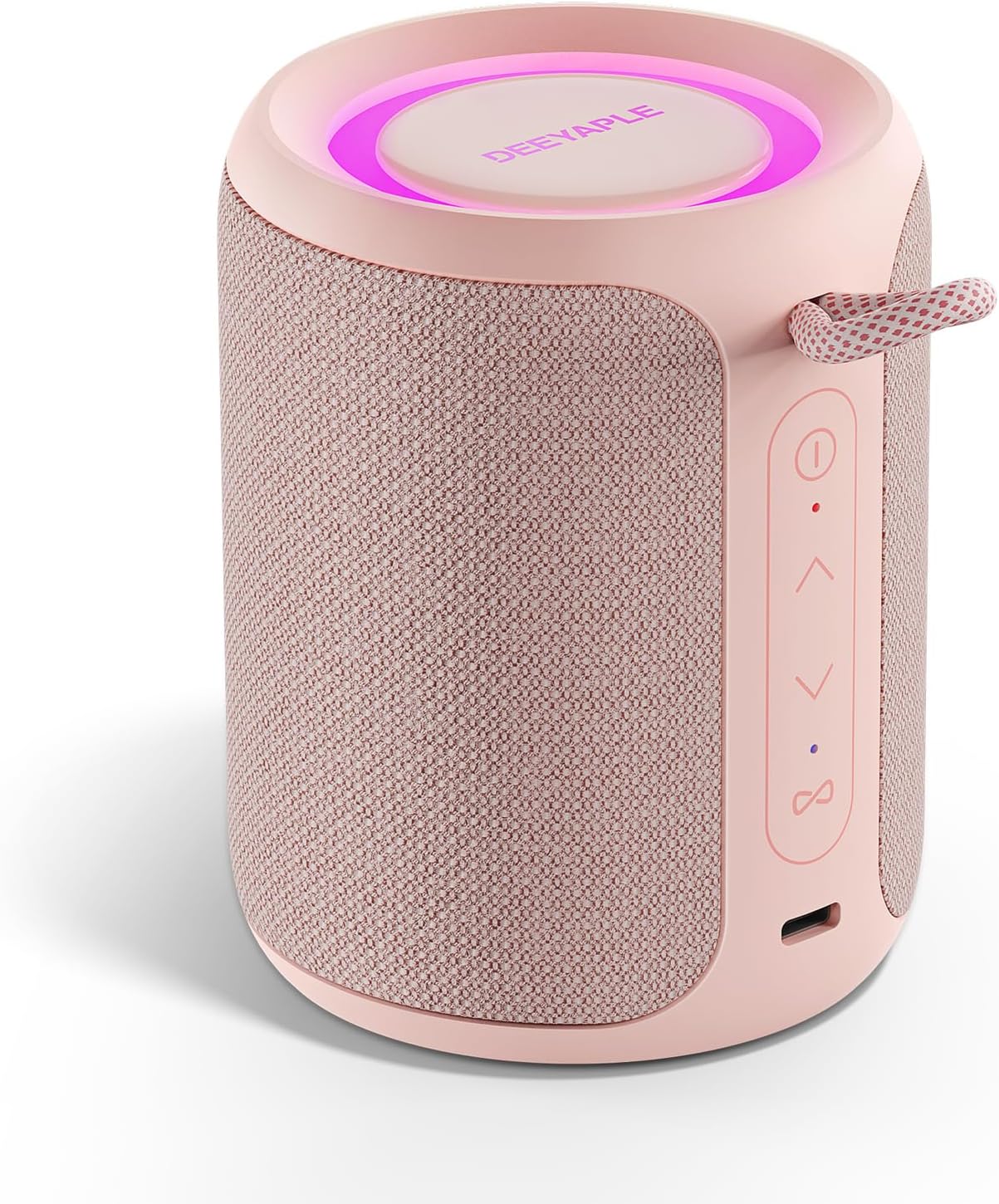 Deeyaple Portable Bluetooth Speaker, IP67 Waterproof Mini Bluetooth Speaker Wireless V5.3 with Stereo Sound,All Day,TWS Pairing,LED Light,Gift for him/her (Black)
