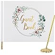 Wedding Guest Book, Sign-in Book for Wedding Reception Baby Shower Registry, Polaroid Guestbook with Gold Foil Gilded Edges - PuriLite