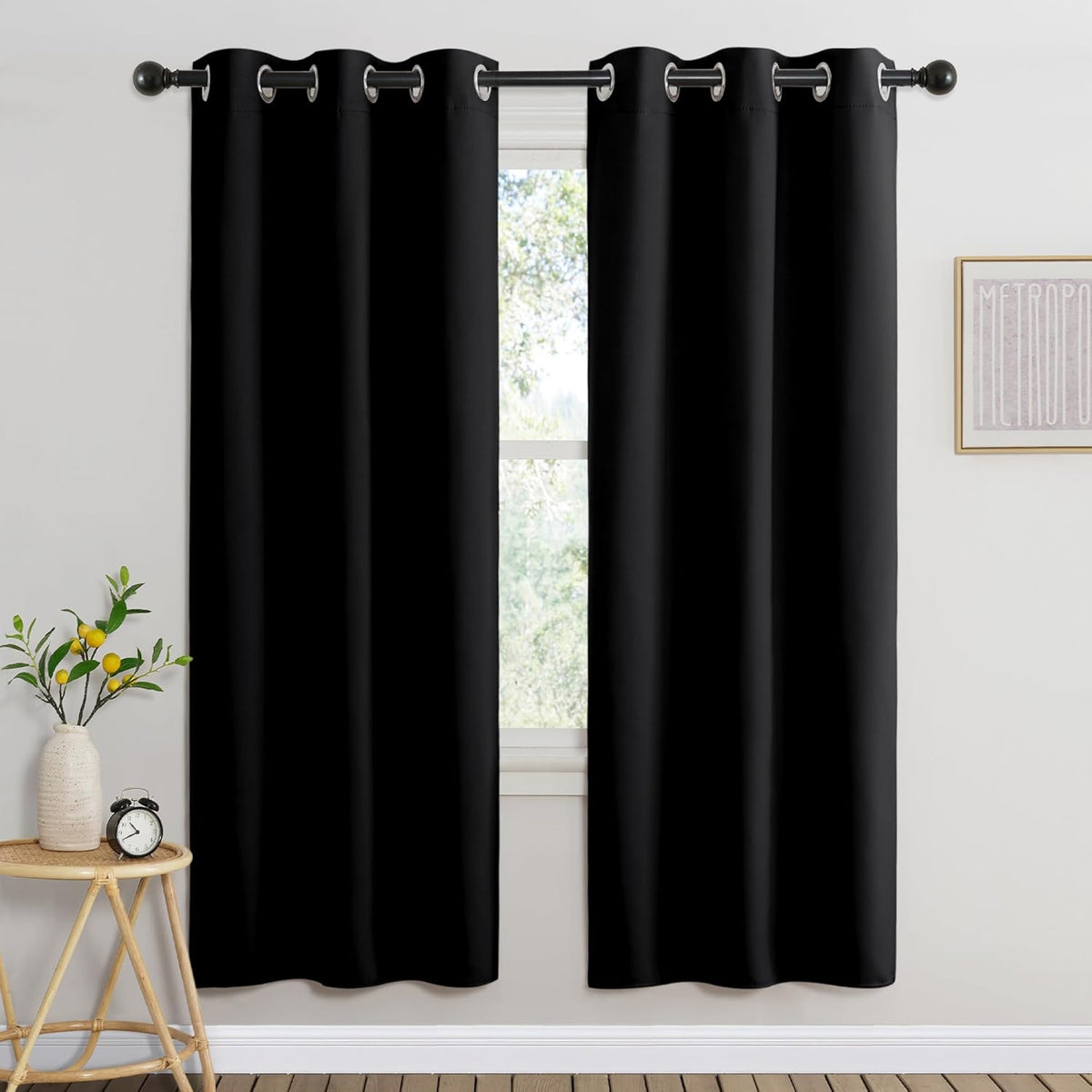 NICETOWN Blackout Curtains 2 Panels for Bedroom- Thermal Insulated Grommet Blackout Curtains 63 Inches Long for Living Room/Kitchen Rideaux occultants (2 Panels, W42 x L63 -Inch,Grey) - PuriLite