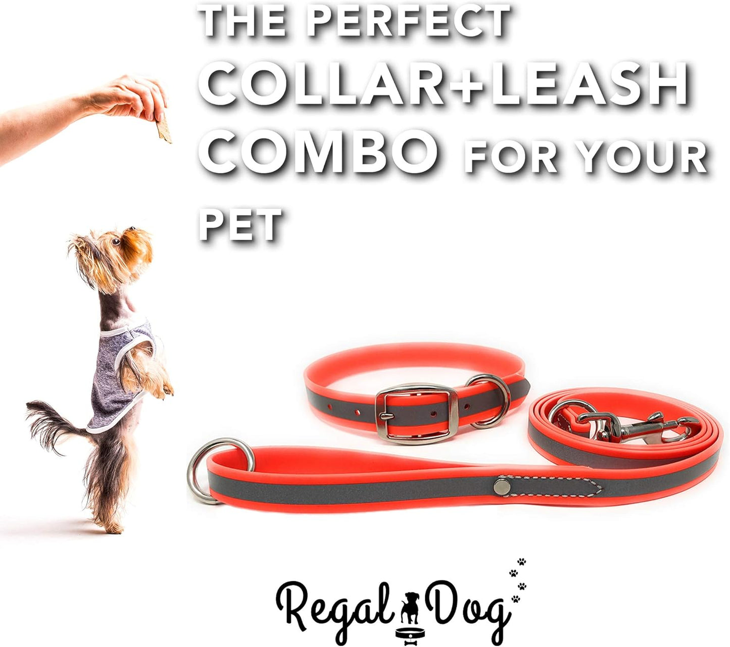 Regal Dog Products Heavy Duty Reflective Dog Collar – Adjustable and with Durable Metal Buckle and Rings Anti-Odor, chew Resistant, Waterproof Dog Collar for Small Medium and Large Dogs (Large, Pink)