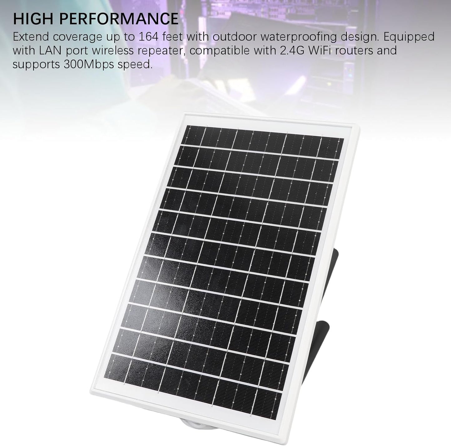4G LTE Modem Router with SIM Card Slot, Solar Powered Wi Fi Extender Signal Boosters Solar Battery Outdoor, Long Ranges Up to 50M Wire Less Signal Boosters Wi Fi Repeater