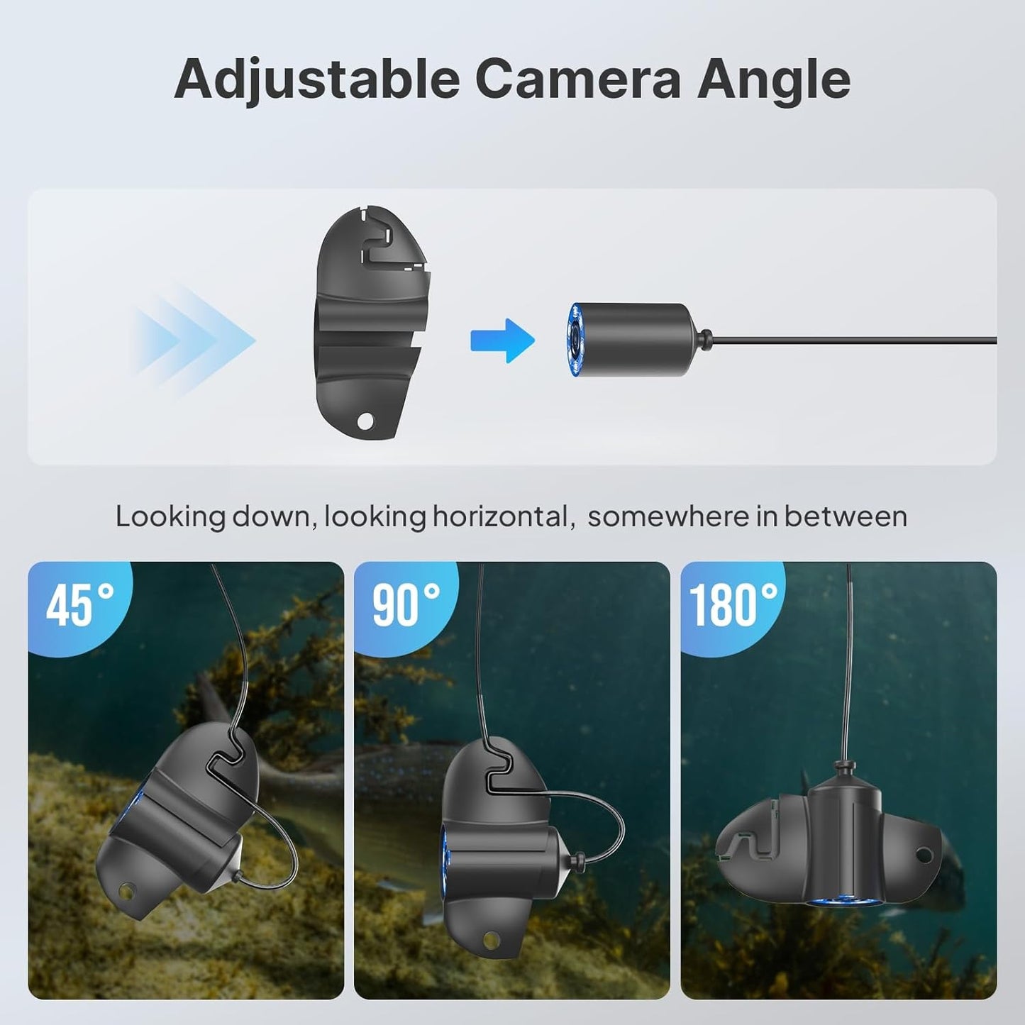 Eyoyo Underwater Fishing Camera,720P HD 4.3'' Portable Fish Finder with 3-Grade IR Lighting, Plug and Play Ice Fishing Fish Finder for Boat Lake Kayak Ice