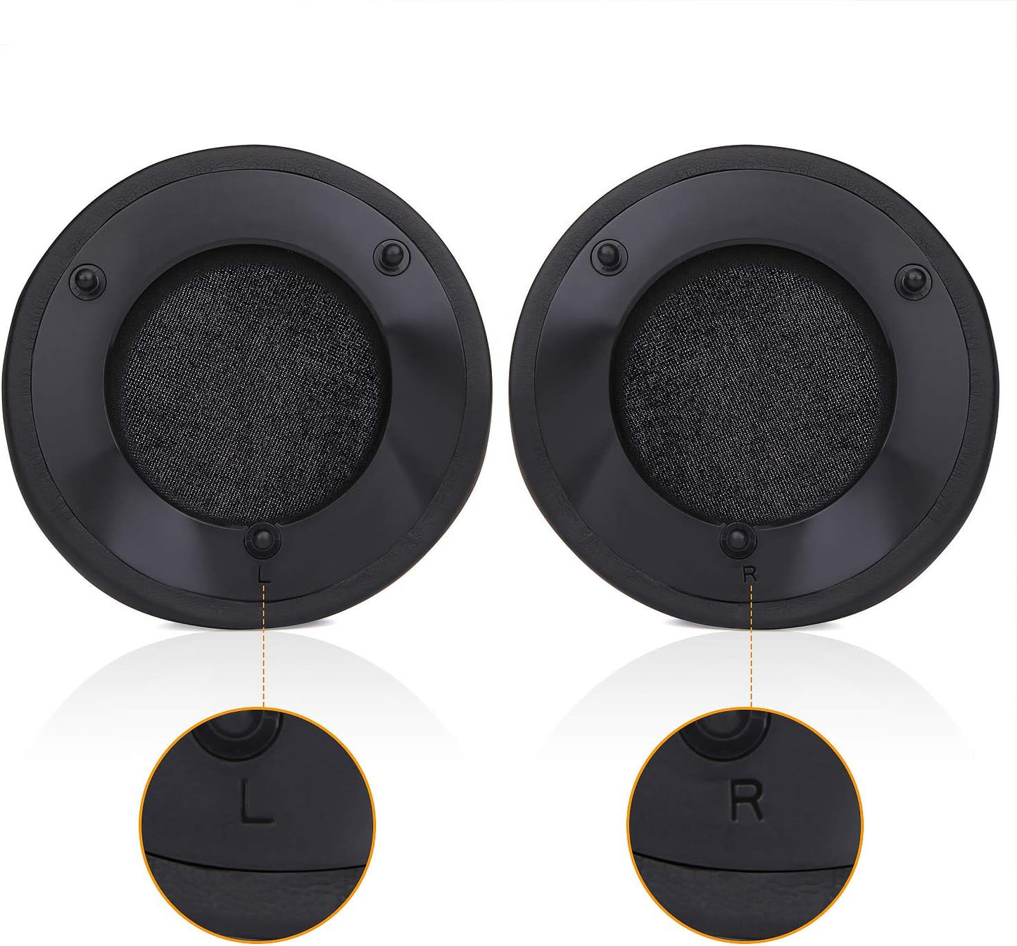 ManO'War Earpads, JARMOR Replacement Memory Foam Ear Cushion Kit Pad Cover for Razer Razer ManO'War Headphone ONLY (Black)