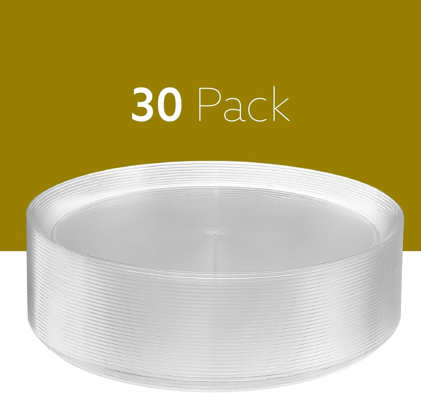 PLASTICPRO [30 Pack 10.7'' Christmass Green Plastic Party Plates Edge Collection Premium heavyweight Elegant Disposable Tableware Dishes