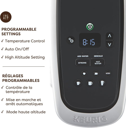 Keurig K-Elite Single Serve K-Cup Pod Coffee Maker, With Iced Brew Functionality And Quiet Brew Technology, Brushed Silver
