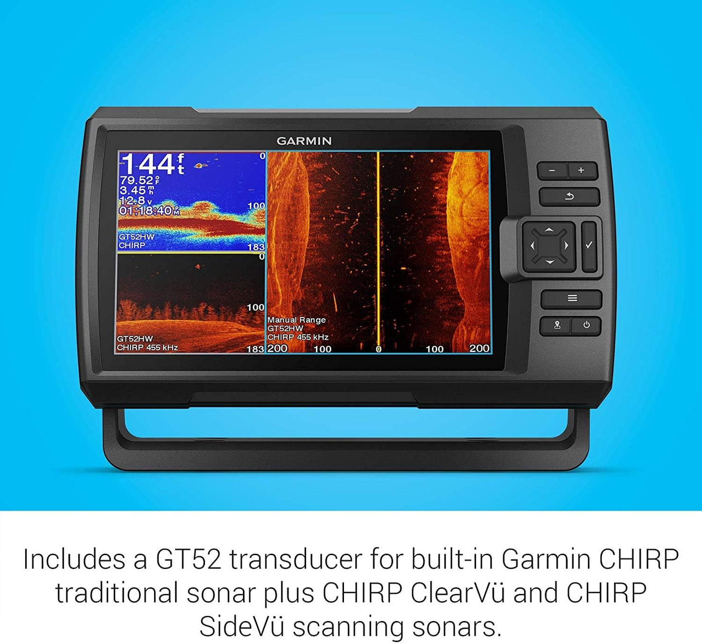 Garmin Striker Vivid 4cv Bundle with Transducer and Protective Cover, 4-inch Color Fishfinder, Vivid Scanning Sonar Color Palettes 010-02550-00