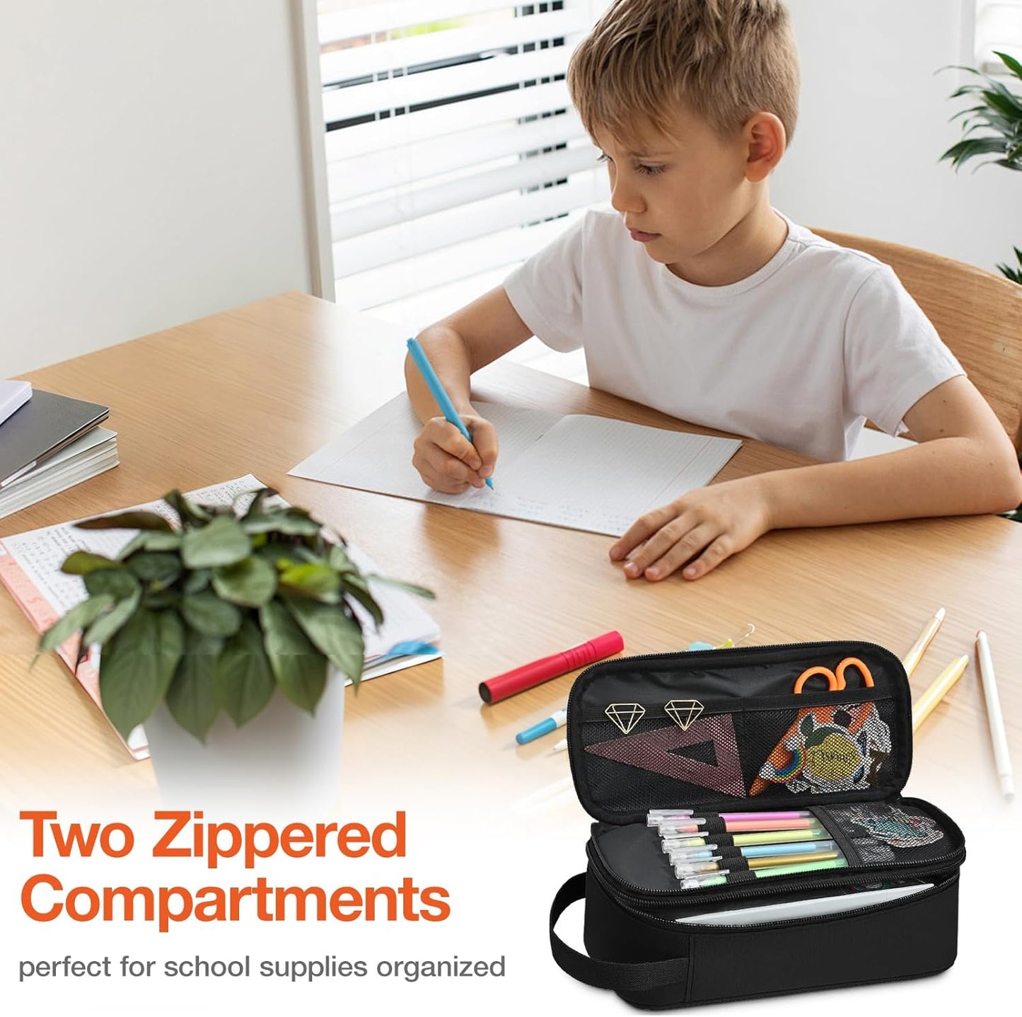 Beaulyn Gamer Pencil Case for Boys - Large Pencil Bag with Compartment, Portable Zipper Gaming Pen Pouch Pencil Box Organizer for School Boy Kids
