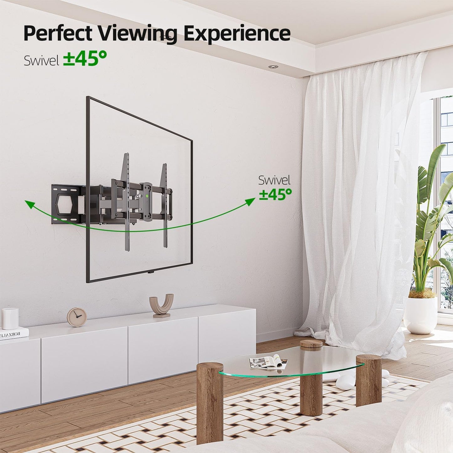 USX MOUNT TV Wall Mount for Most 37-86 inch TVs Hold up to 120lbs, Full Motion Wall Mount TV Bracket Swivel and Tilt, TV Mount with Dual Articulating Arms Extension Max VESA 600x400mm, 16" Wood Studs