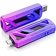 MOVE SPEED 2TB Thumb Drive 1000MB/s Read Write Speed,USB 3.2 Gen2+USB C Stick with Dual Ports, Portable SSD 3-Stage Push-Pull Design, Memory Stick for iPhone 15/16 Series/Mac/Android Phone etc.
