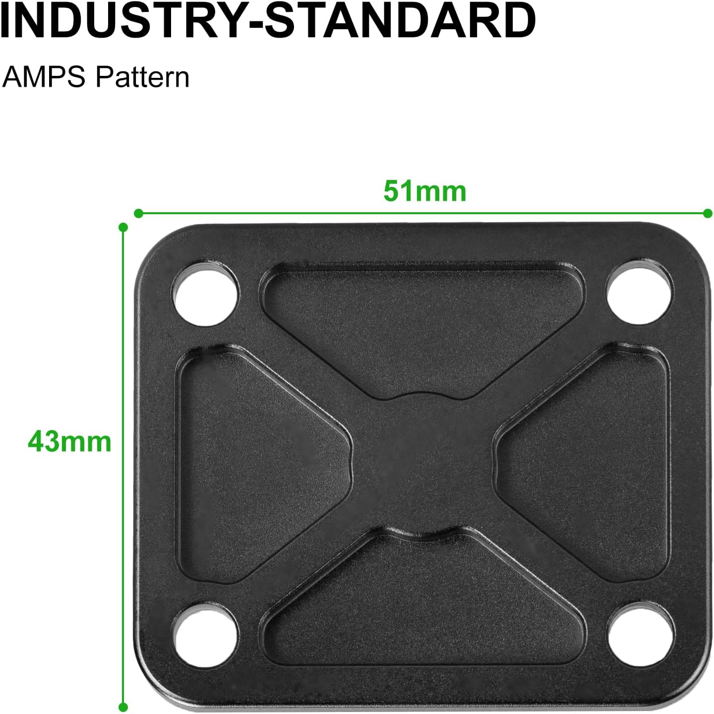 FANAUE Aluminum1'' Ball Mount Base with 4-Hole AMPS Square Plate & 1" Ball Adapter Compatible RAM Mount B Size Double Socket arm and Bike Motorcycle Phone Holder
