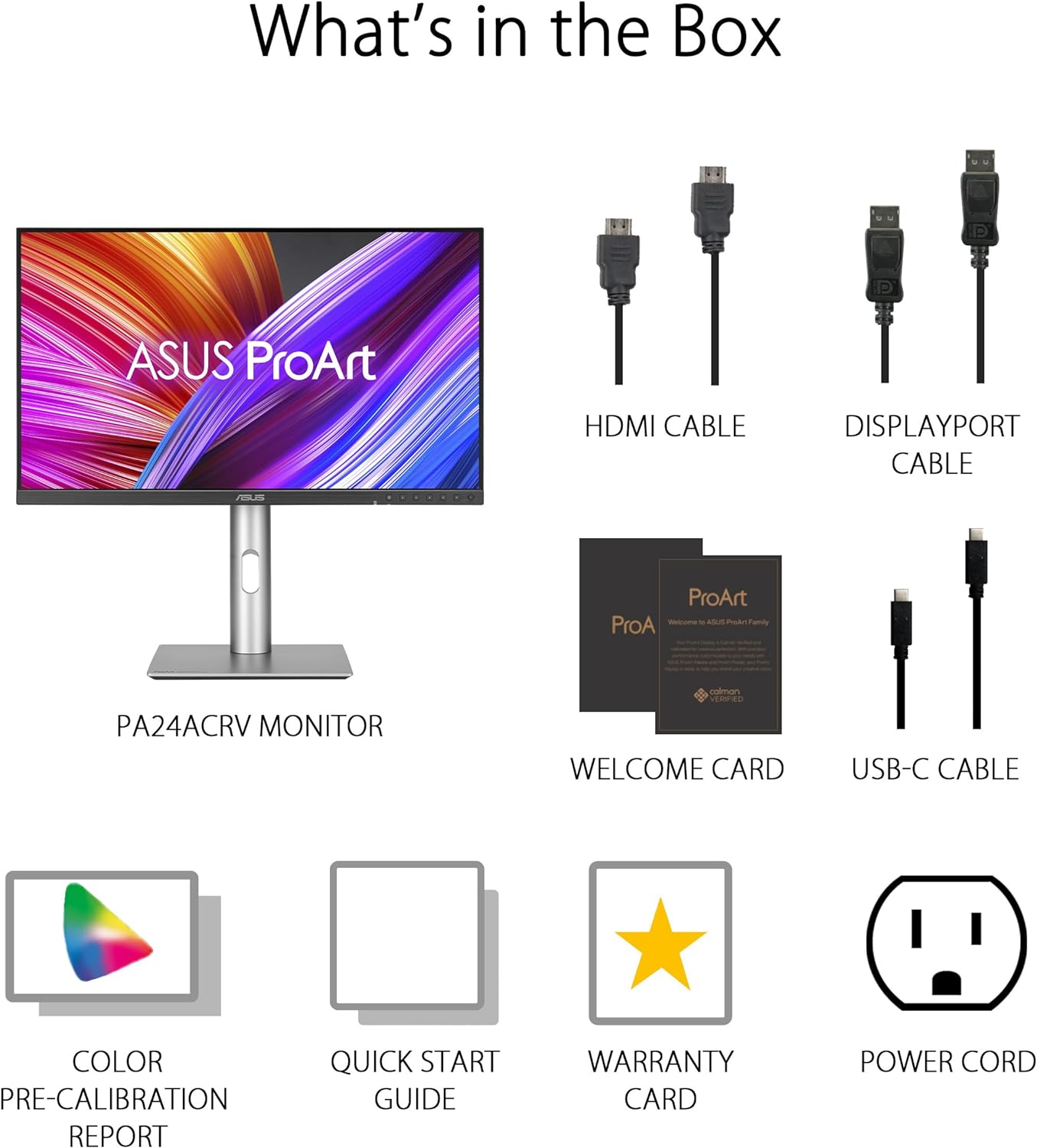ASUS ProArt Display 27" Monitor PA278CV - WQHD (2560 x 1440), IPS, 100% sRGB, 100% Rec. 709, ΔE < 2, Calman Verified, USB Hub, USB-C, DisplayPort Daisy-Chaining, HDMI, Eye Care, Height Adjustable , BLACK/SLIVER