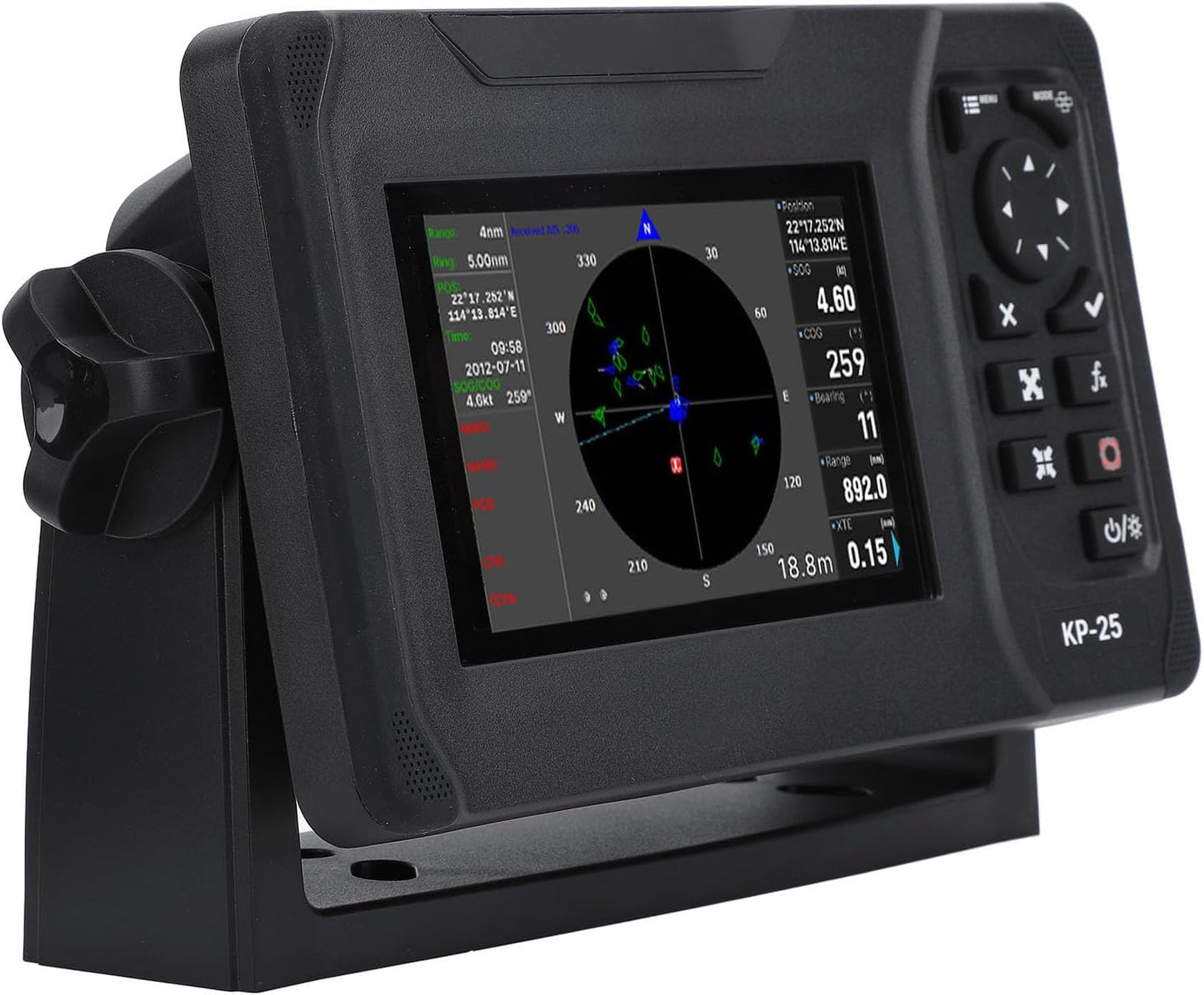 Xiuganpo Chart Plotter Marine, IP66 Waterproof Marine Plotter Marine Navigator with 5in Color TFT LCD Screen, Accurate Fish Finders Depth Finders for Boats, Safety Alarm System, Xiuganpou2qnid569t