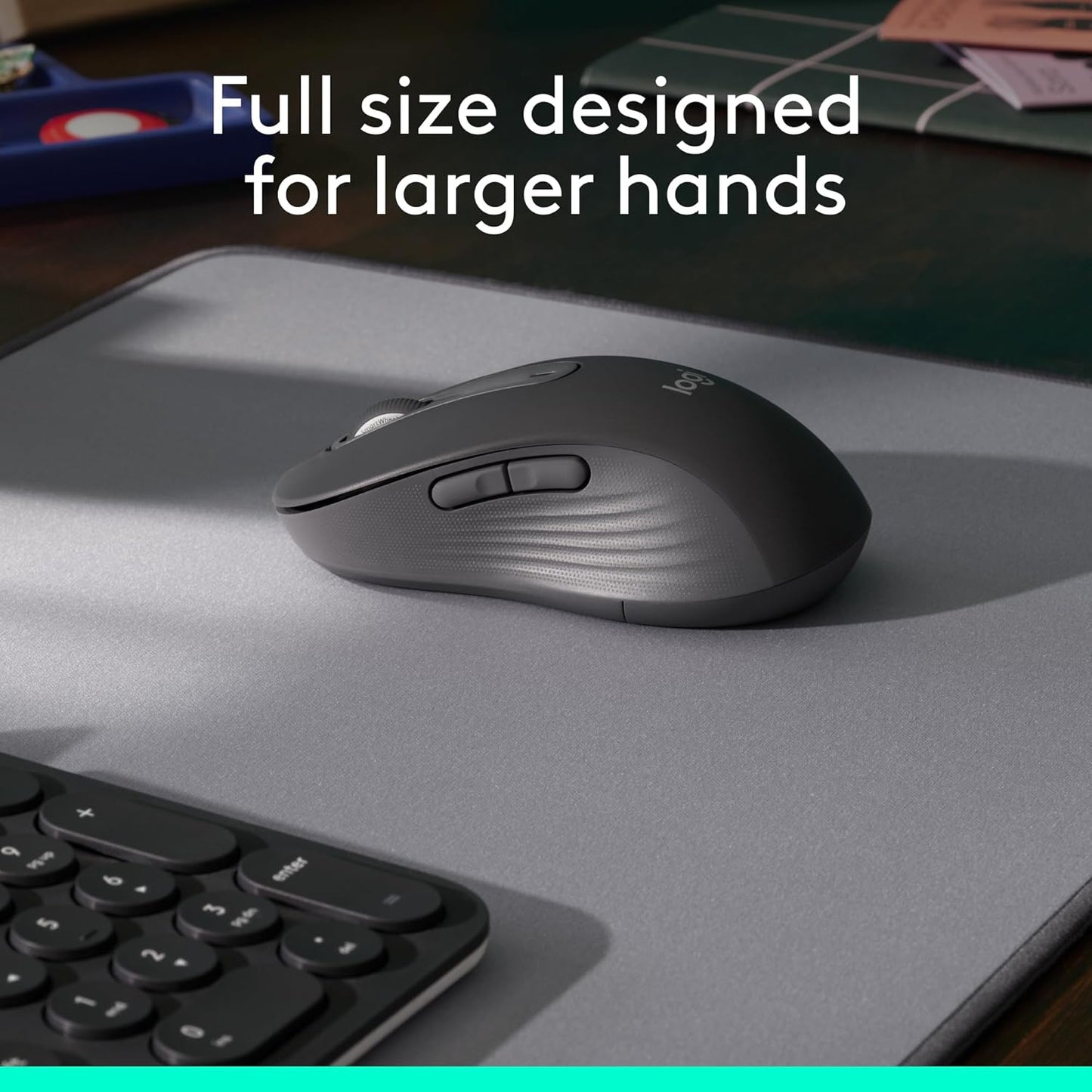 Logitech Signature M650 L Full Size Wireless Mouse - For Large Sized Hands, 2-Year Battery, Silent Clicks, Customizable Side Buttons, Bluetooth, for PC/Mac/Multi-Device/Chromebook - Black