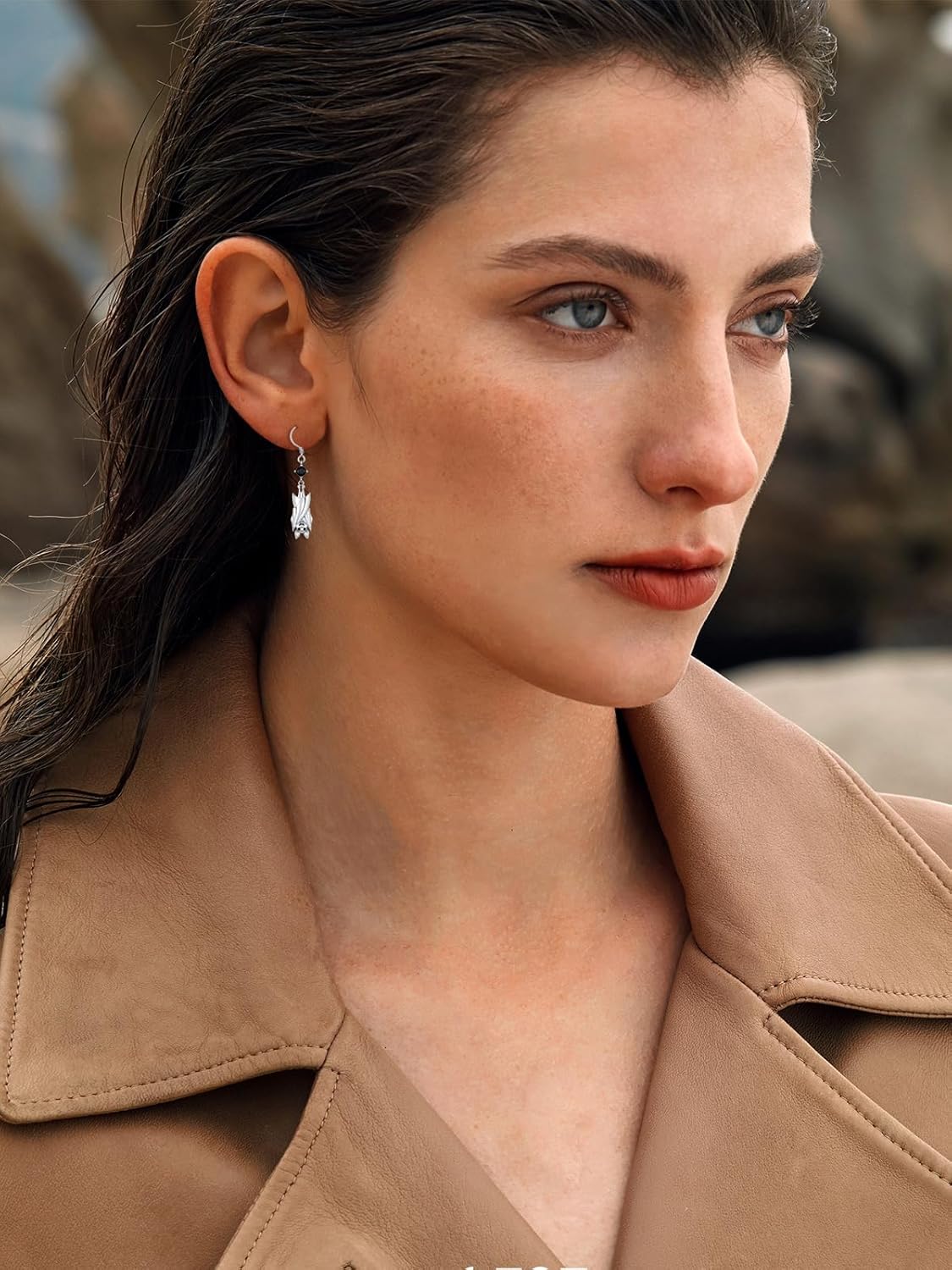 Cargari Bat Ghost Earrings for Women 925 Sterling Silver Bat Spooky Boo Halloween Dangle Drop Witch Holiday Gifts