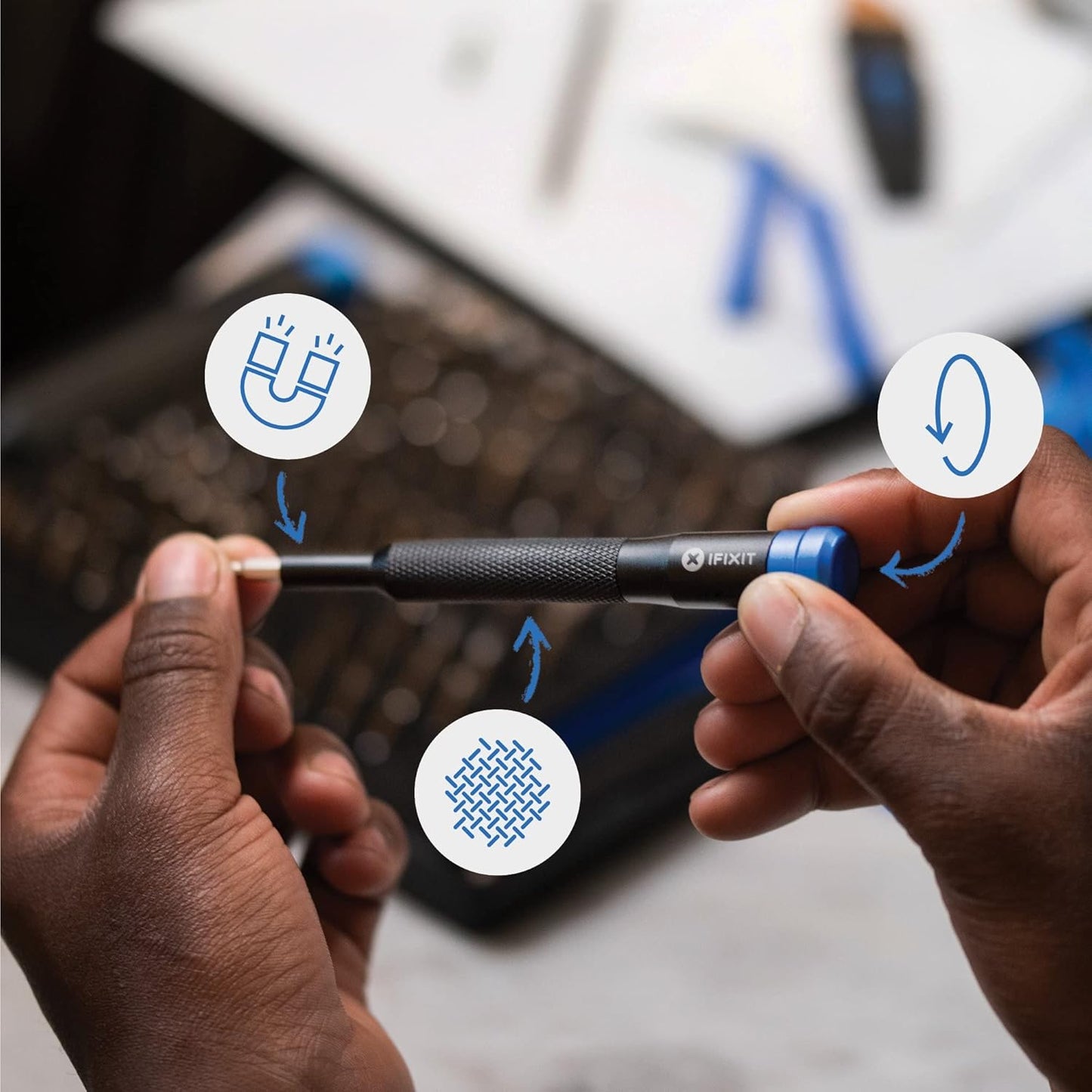 iFixit Pro Tech Toolkit - Professional Electronics Repair Tool Kit with Magnetic Precision Screwdriver – Complete Smartphone, Computer & Tablet Repair Set - PuriLite