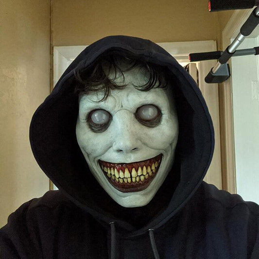 Creepy Halloween Mask Smiling Demons Mask Evil Cosplay Scary Halloween Costume Party Props, Men Women All Suit - PuriLite