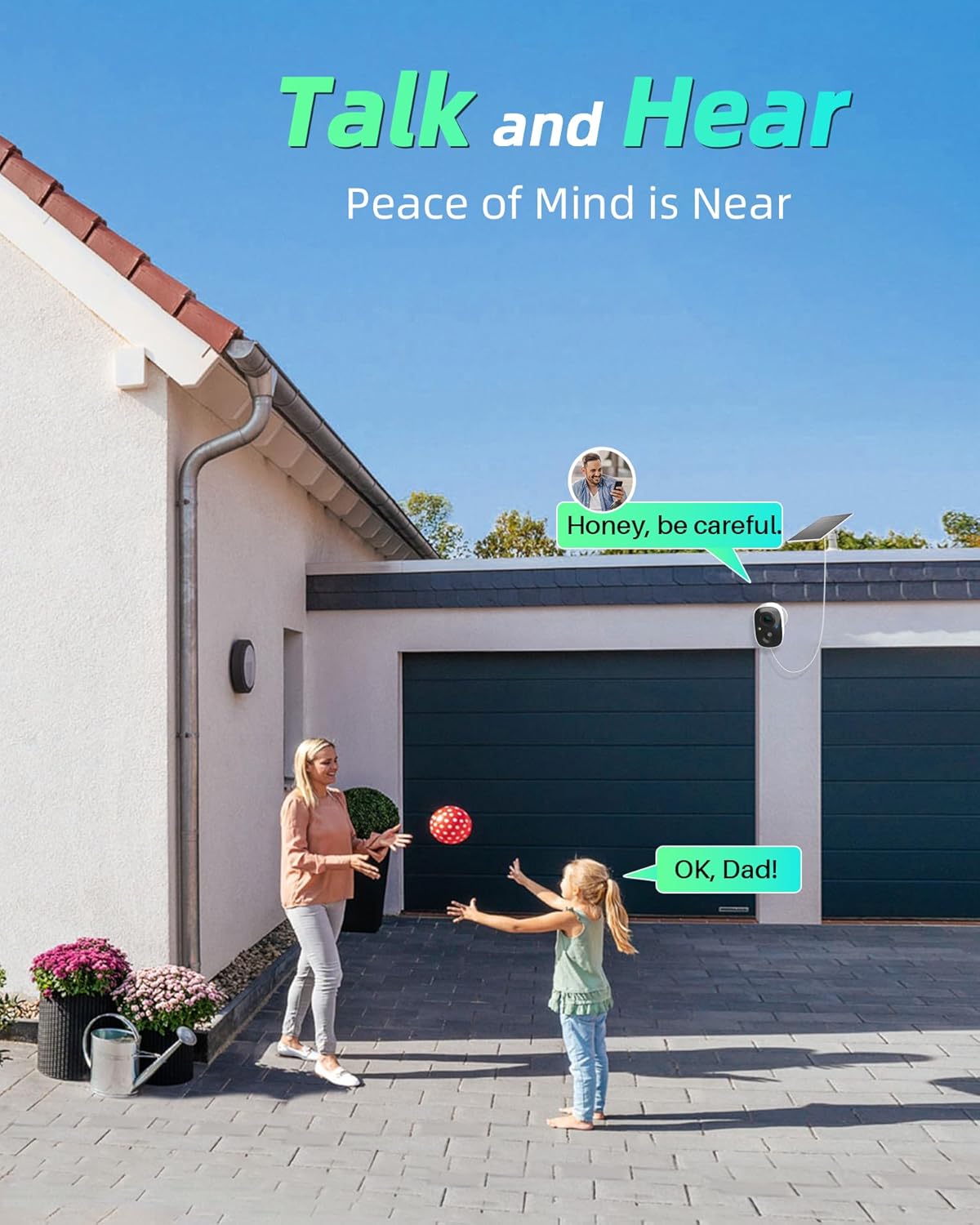 MaxiViz Wireless Camera Outdoor, Battery Powered Security Camera with 2K Color Night Vision, Outside Cameras with AI Motion Detection, 2-Way Talk, IP66 Weatherproof, SD/Cloud Storage, 2 Packs