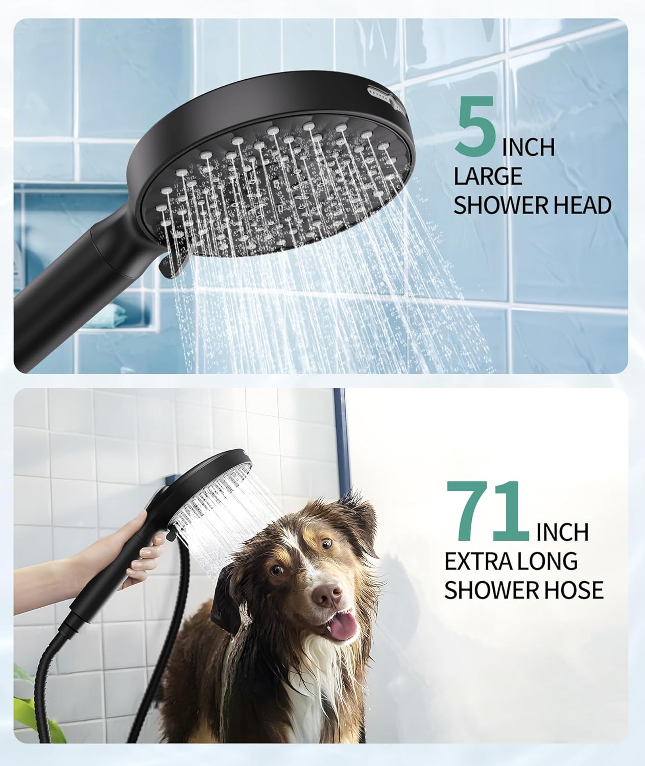 Filtered Shower Head with Handheld, High Pressure 9 Spray Mode Chrome Showerhead with Filters,Detachable Shower Head,Water Softener Filters Beads for Hard Water -Remove Chlorine