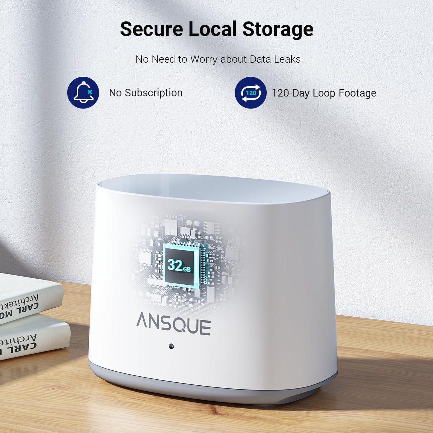 ANSQUE Solar Security Cameras Wireless Outdoor, 4-Cam Kit, No Monthly Fee, 2K Color Night Vision with Solar Panel, Local Storage, 360° View, Auto Tracking