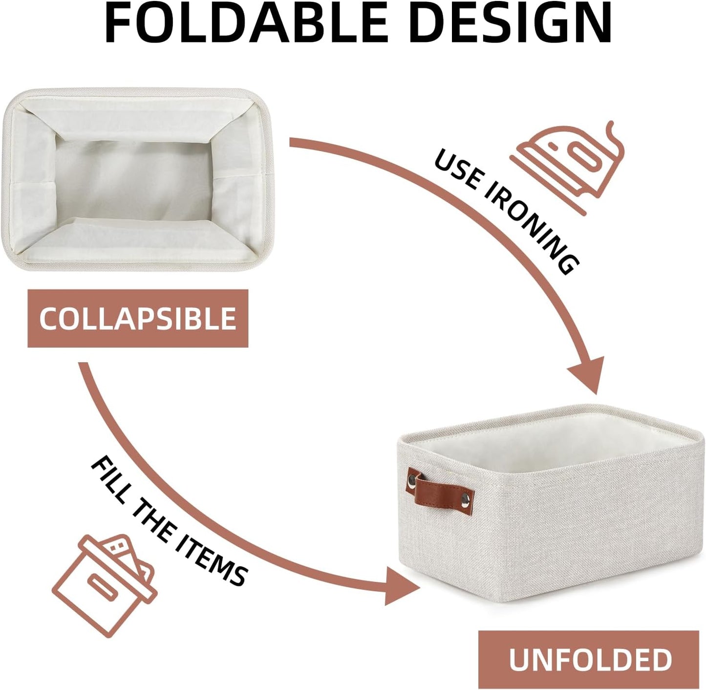 DULLEMELO Storage Baskets for Shelves, Fabric Collapsible Rectangular Storage Bins for Shelves, Closets, Nursery, Home, Office, Empty Gift Baskets (White&Teal)