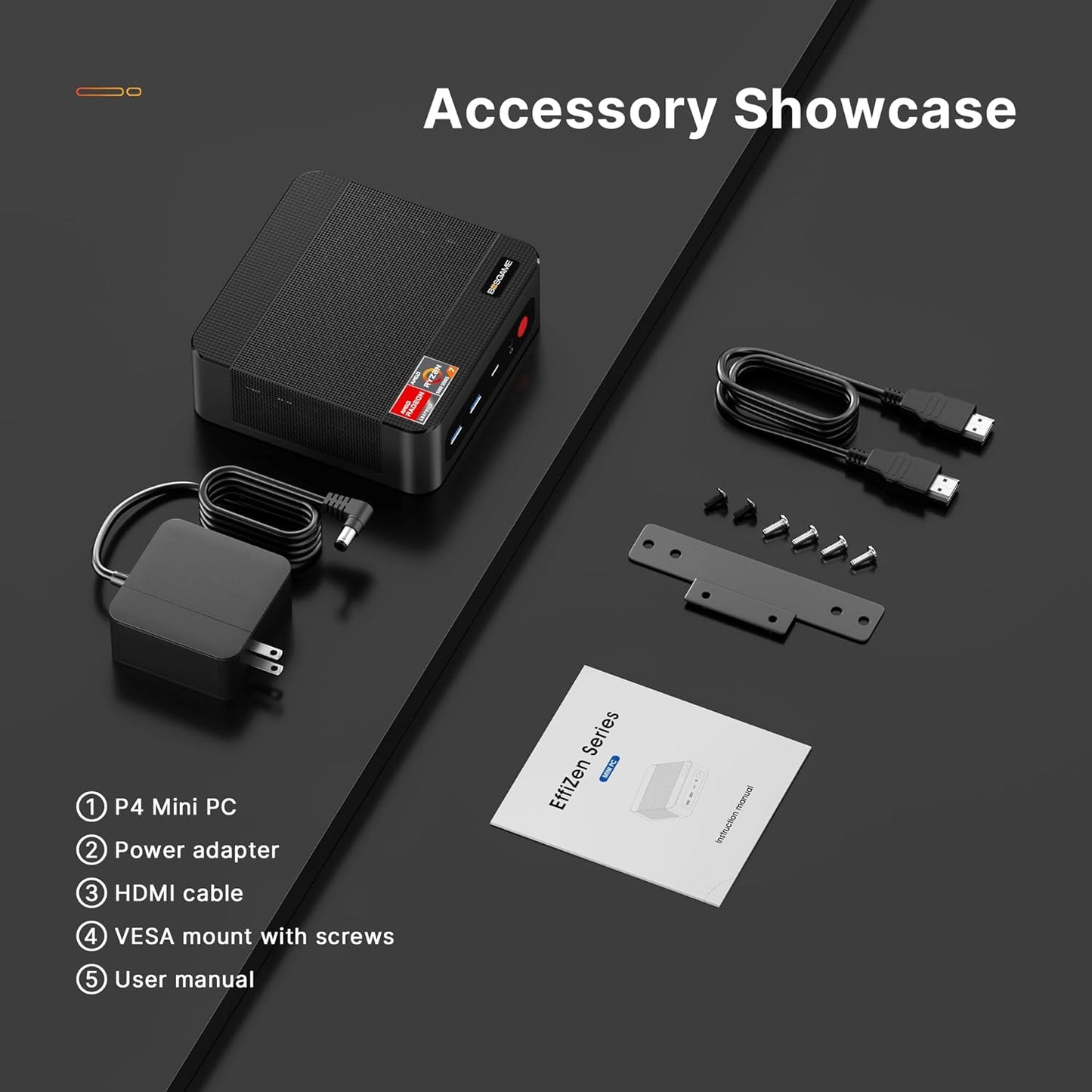 BOSGAME Mini PC P4, Desktop Computers Ryzen 7 5825U PC, Dual LAN Mini Gaming PC,16GB DDR4 RAM, 512GB NVMe SSD, 4K Triple Display, Wi-Fi 6E, Bluetooth 5.2