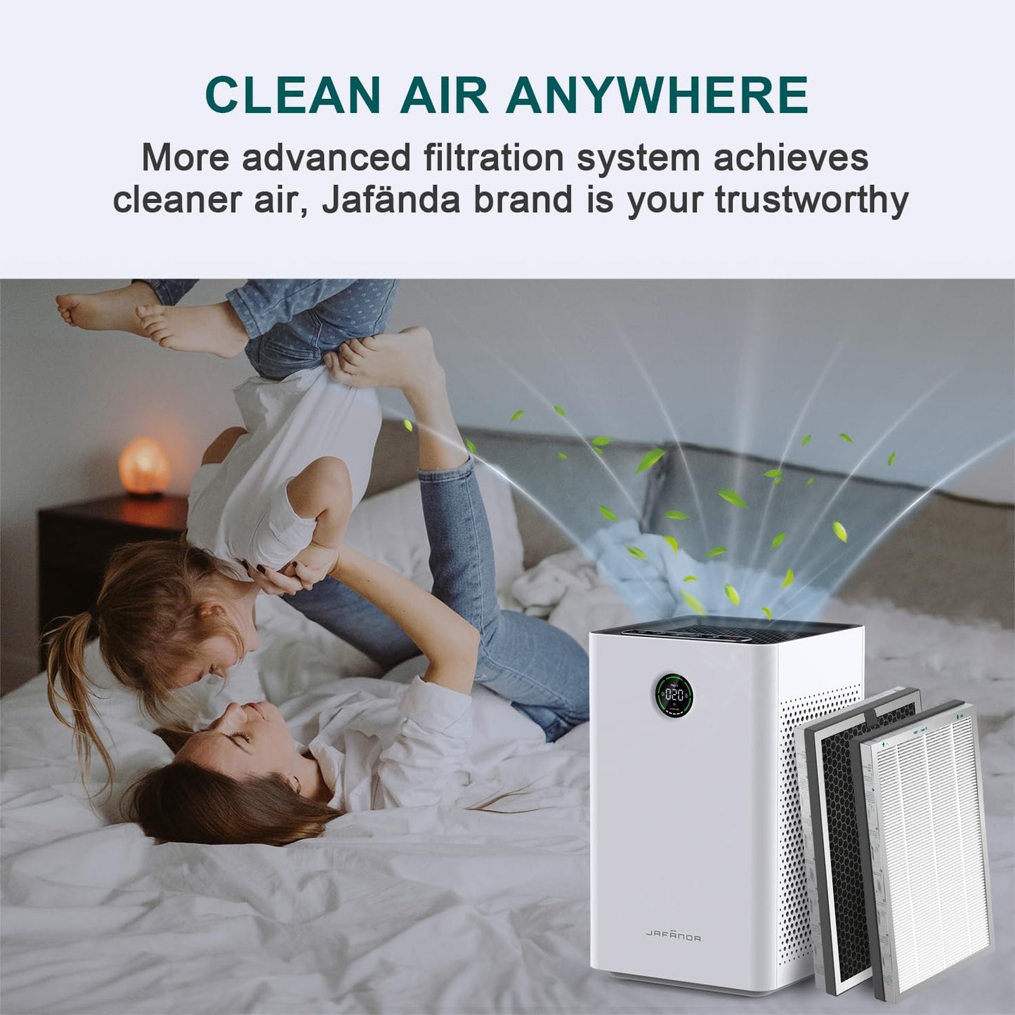 Jafända Air Purifiers for Home Large Room,Smart WiFi and Alexa Control, H13 True HEPA Filter Air Cleaner with Activated Carbon,22db, 1190 sq.ft, Remove Dust Pollen Smoke Odors