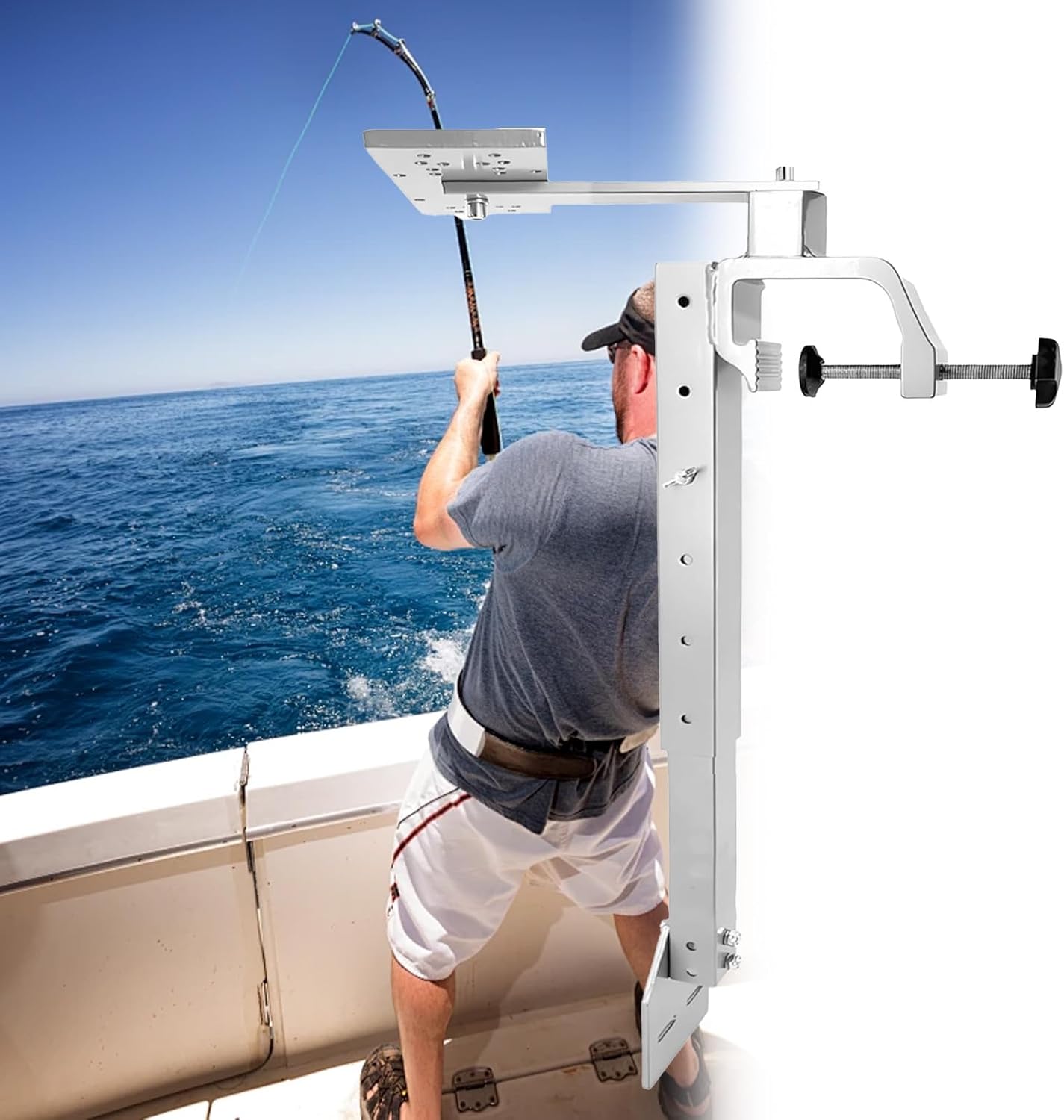 Fish Finder Bracket - Fish Finder Mounts for Boats | Marine Mount Holder | 360 Degree Rotating Adjustable Mount Holder Durable Fishing Accessory for Boat Kayak Saltwater Marine Freshwater Fishing