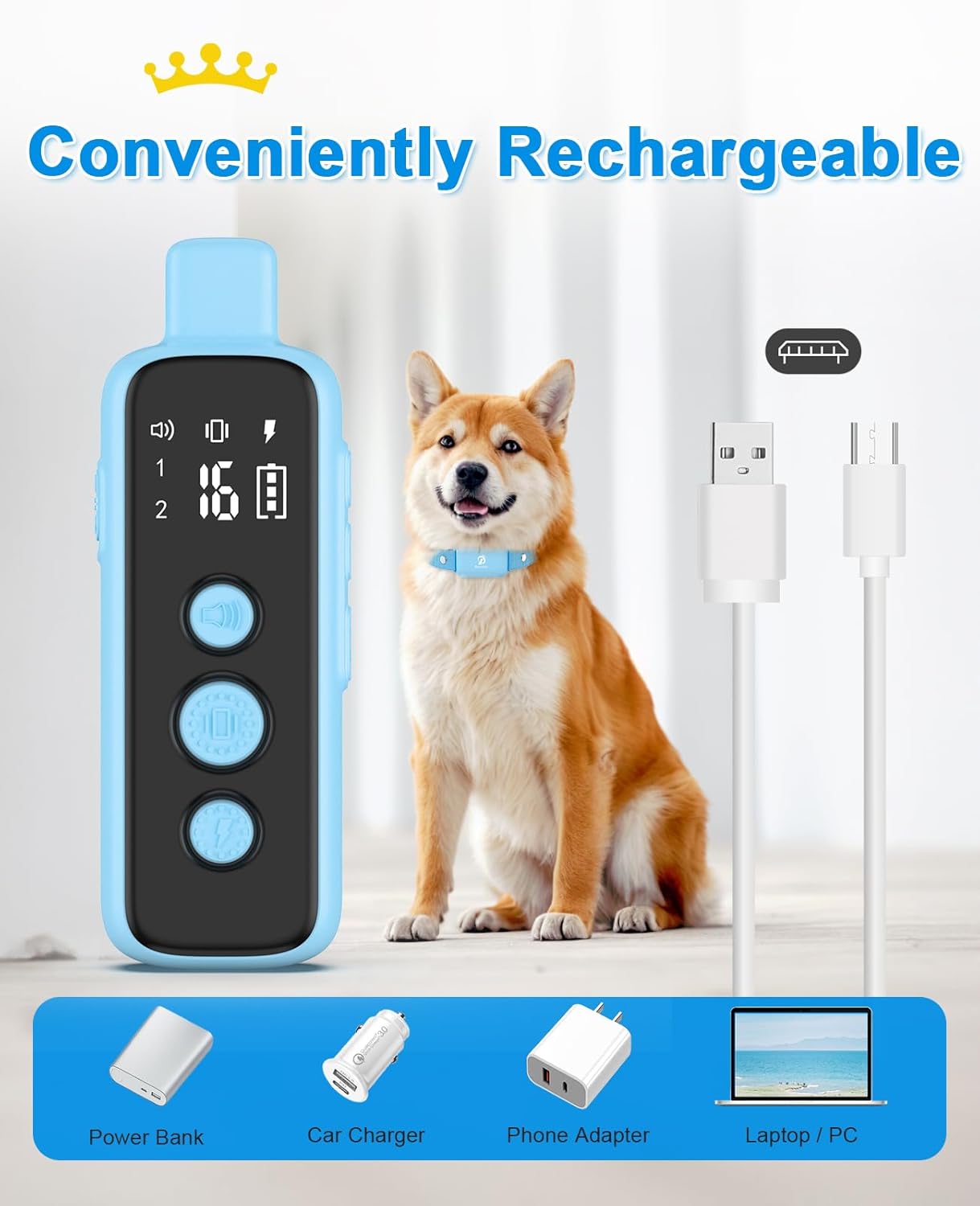 Bousnic Shock Collar for Dogs - Waterproof Rechargeable Dog Electric Training Collar with Remote for Small Medium Large Dogs with Beep, Vibration, Safe Shock Modes (8-120 Lbs) (Green)
