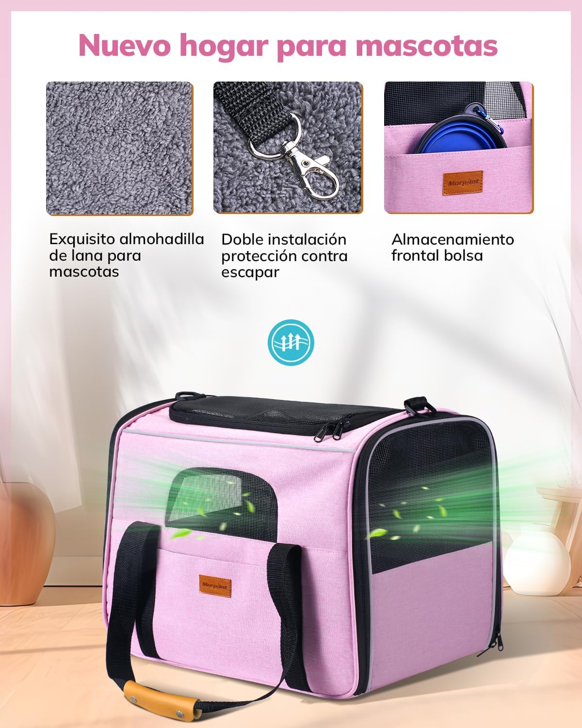 Morpilot Cat Carrier Soft - Portable Pet Carrier for Small or Medium Cats, Dogs and Puppy up to 14lbs, Airline Approved Dog Carrier with Safety Buckle - (Dark Gray)