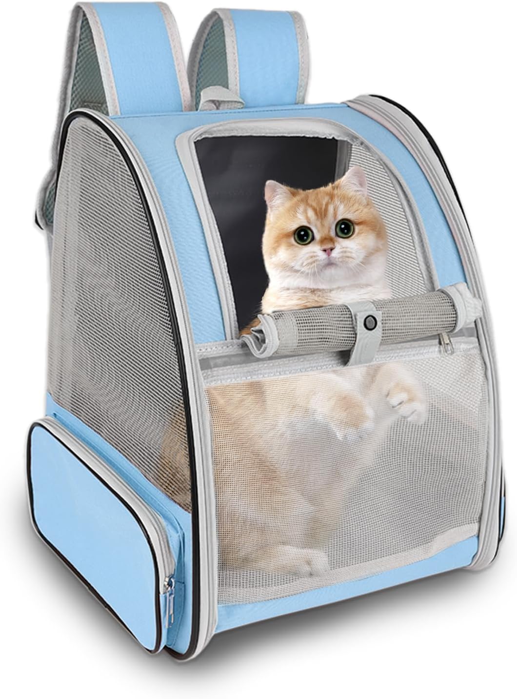 Cat Backpack Carrier,Pet Carrier Airline Approved for Small Dog Cat Puppy Kitten Bunny,Ventilated Mesh Design Animal Backpack for Hiking Camping Travel Bag (Black)