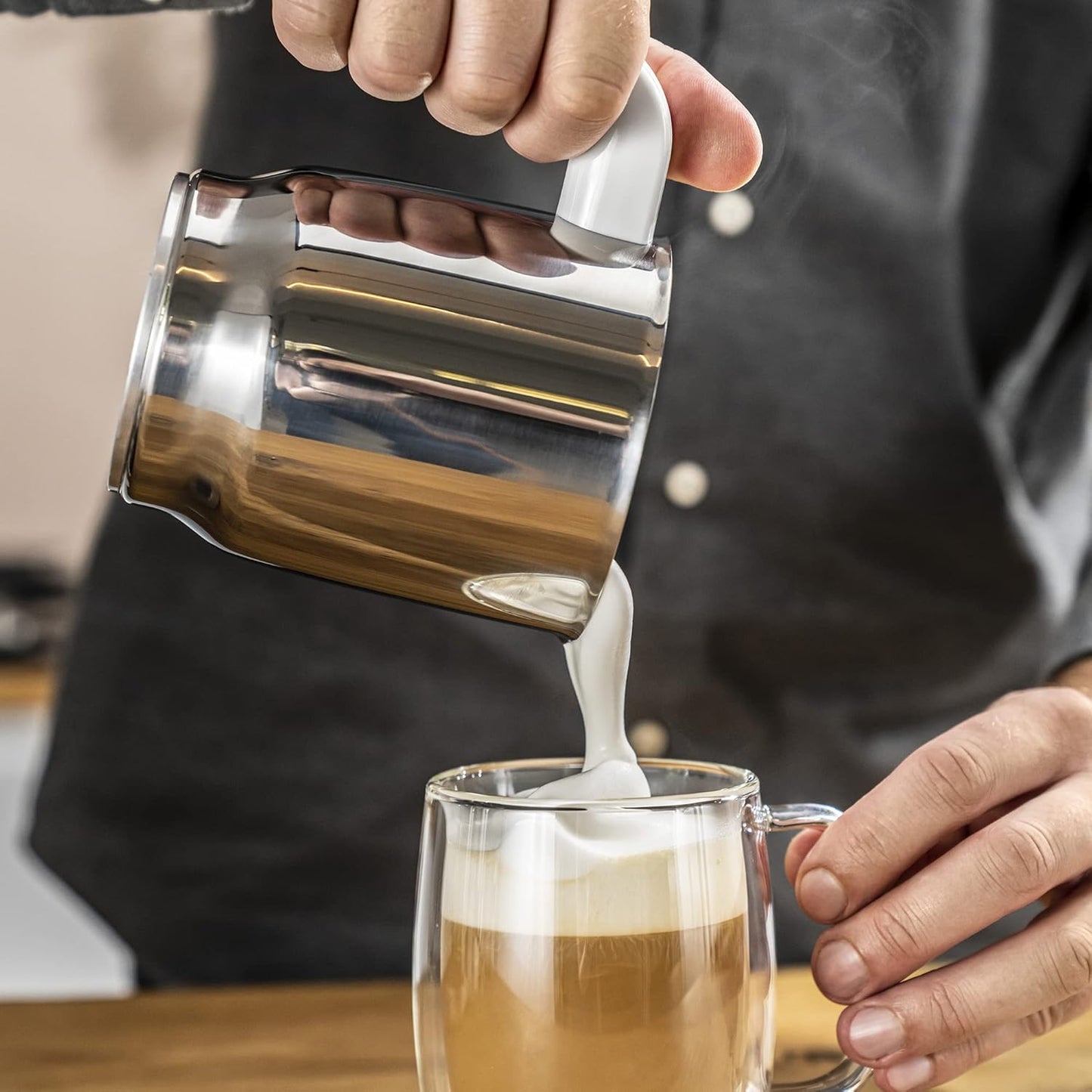 ZWILLING Enfinigy Electric Barista Non-Slip Milk Frother and Warmer, Black- Milk Steamer for Latte, Cappuccino, Macchiato