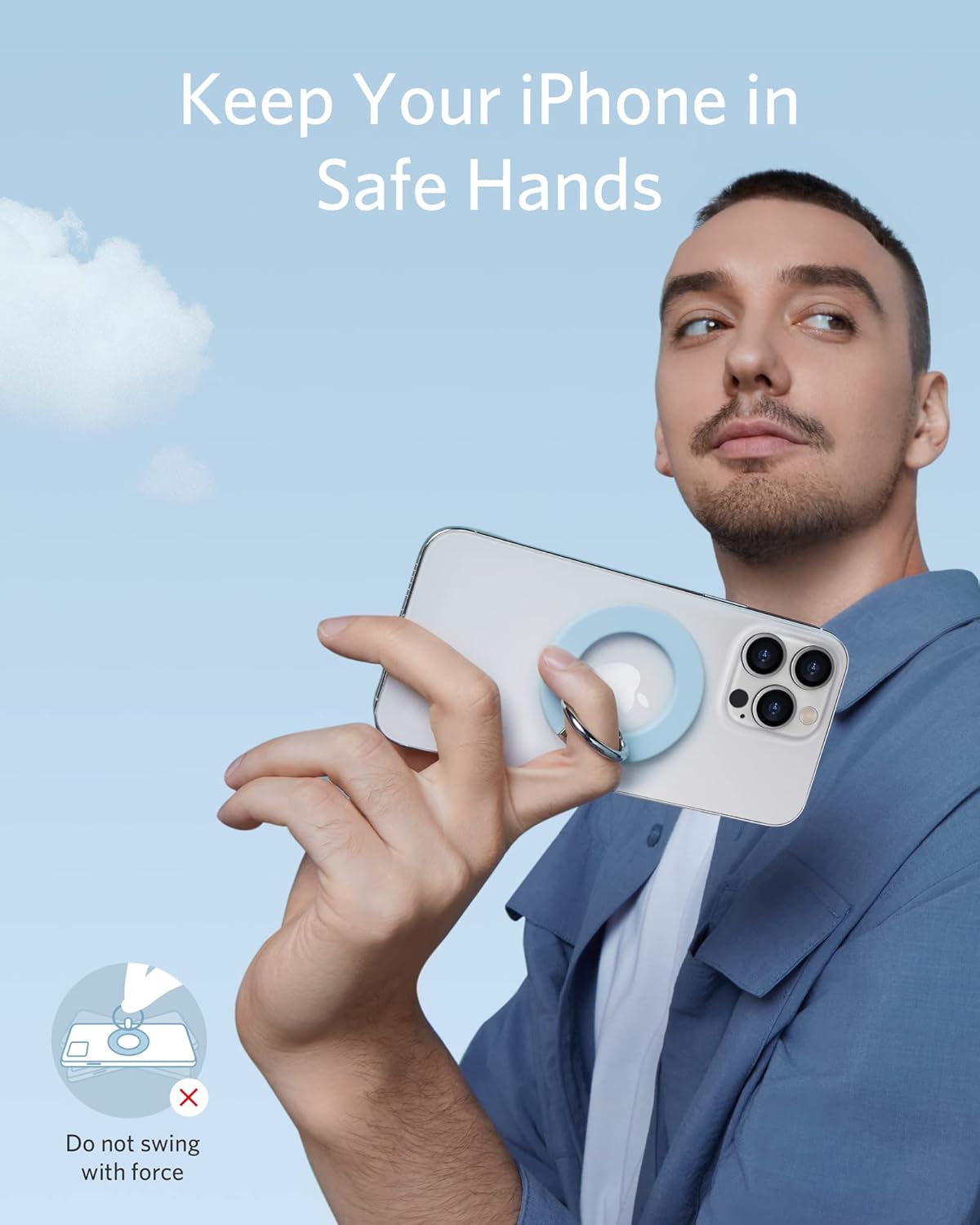 Anker Magnetic Phone Grip, MagGo 610 Ring Holder, Adjustable Kickstand, Only for iPhone 16/16 Plus/16 Pro/16 Pro Max/15/14/13/12 Series