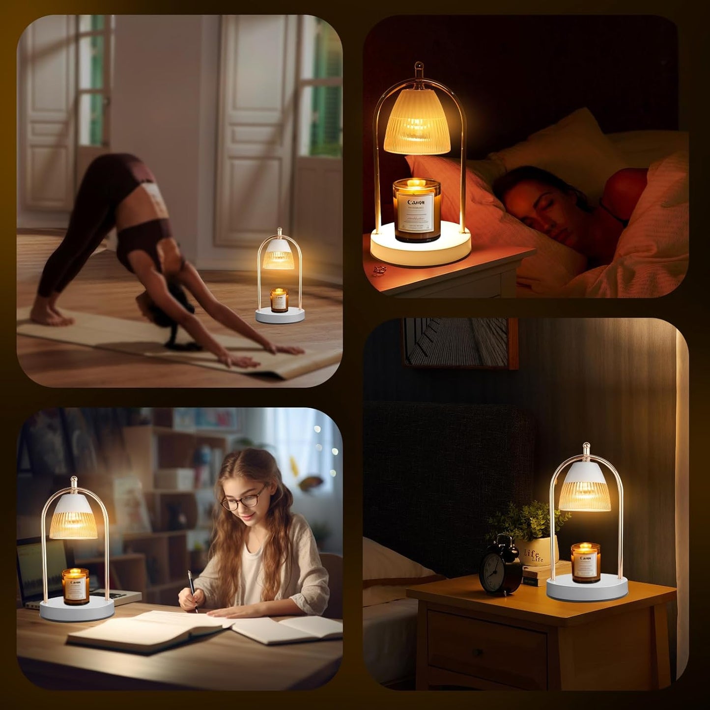 GEEZO Fragrance Candle Warmer Lamp,Electric Candle Warmer with Timer & Dimmer, Mom Christmas Birthday Gifts for Women, House Warming Gifts New Home Bedroom Decor