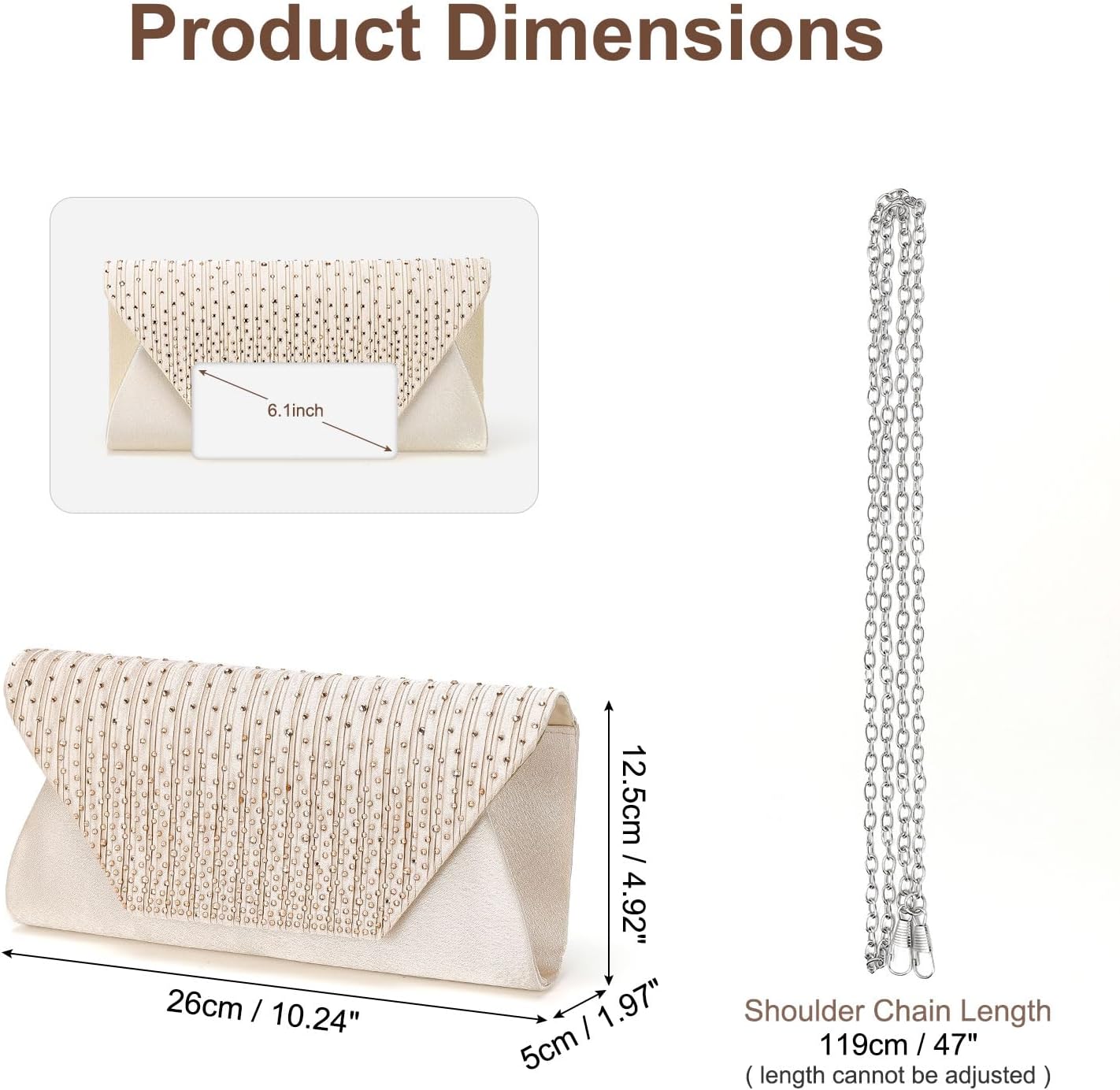DTGN Evening Bags Clutch Purses for Women Formal, Purse Handbag Crossbody Bag Rhinestone Shoulder Bag for Wedding Party