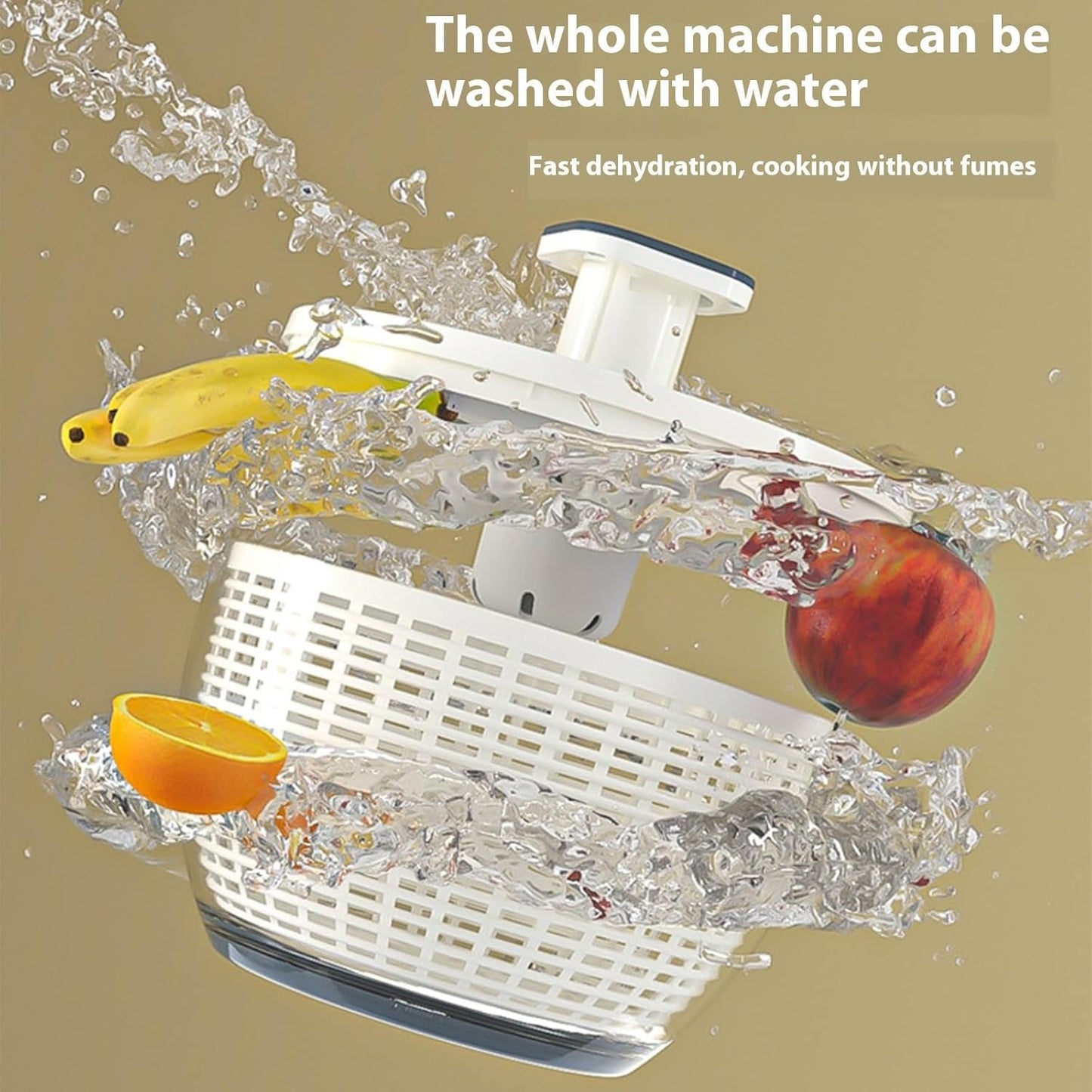 Manual Hand Powered Salad Spinner with Storage Lid and Colander Bowl Vegetable Dehydrator with Drain Basket