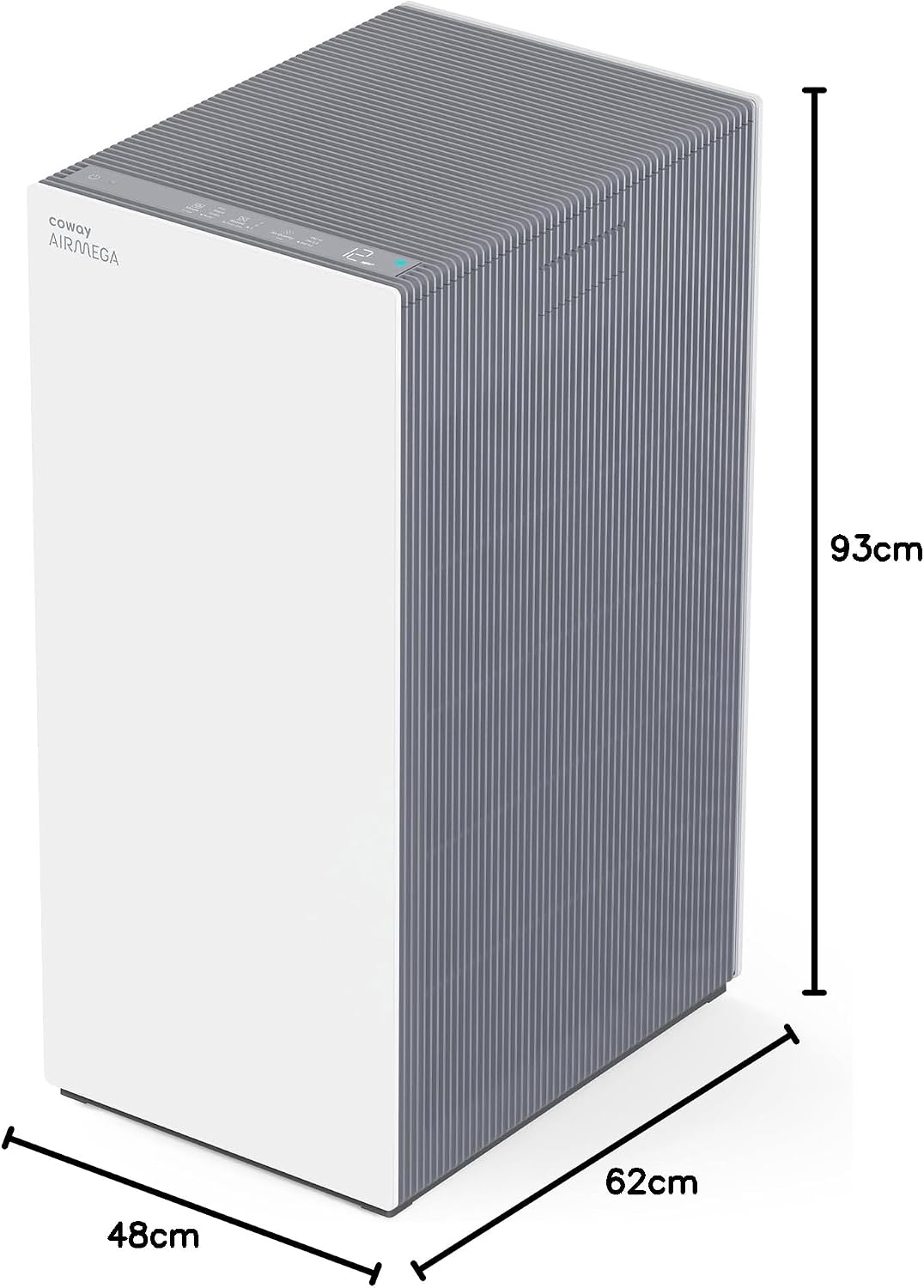 COWAY Air Purifiers for Whole Home Up to 4,253ft², 2 Sets of XL HEPA Filters and Washable Pre-Filters for Dual Purification, AQI, Turbo Mode, Timer, Wheels, 5yr Warranty, Airmega ProX White