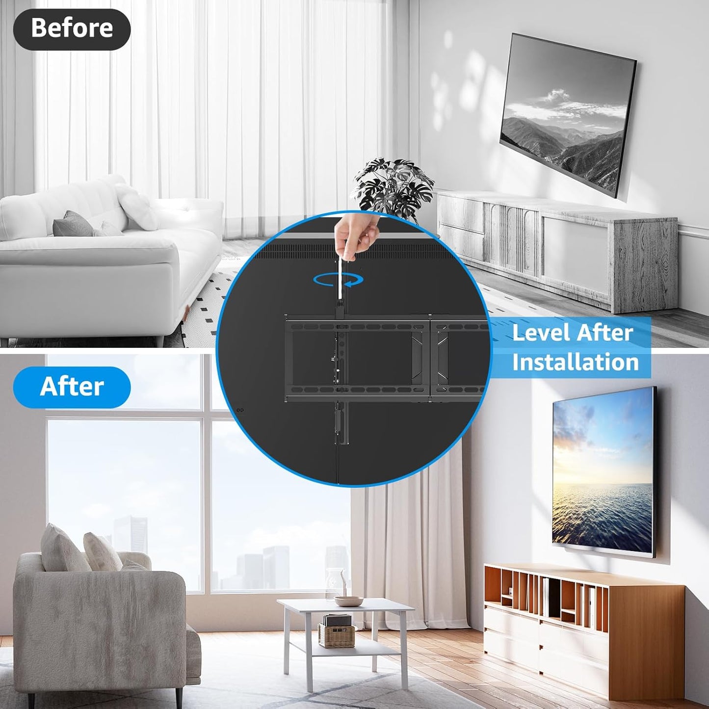 MOUNTUP UL Listed TV Wall Mount, Tilting TV Bracket for Most 26-60 Inch LED LCD OLED Flat/Curved TVs, Low Profile TV Mount Save Spacing - Fits 12" to 16" Stud, Max VESA 400x400mm up to 99 LBS, MU0007
