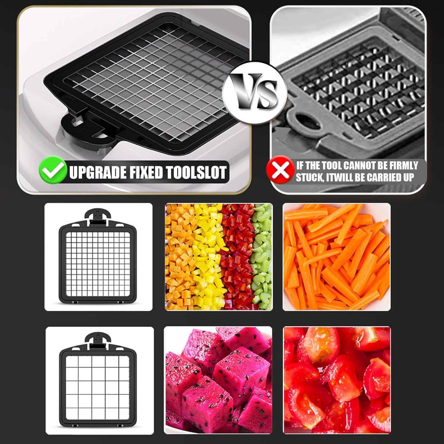 Vegetable Chopper Cutter Slicer Dicer with Container, 15-in-1 Veggie Mandoline Food Slicer for Kitchen, Fruit Onion Salad Potato Chopper Cutter Dicer, Cheese Grater, Kitchen Tools Gadgets
