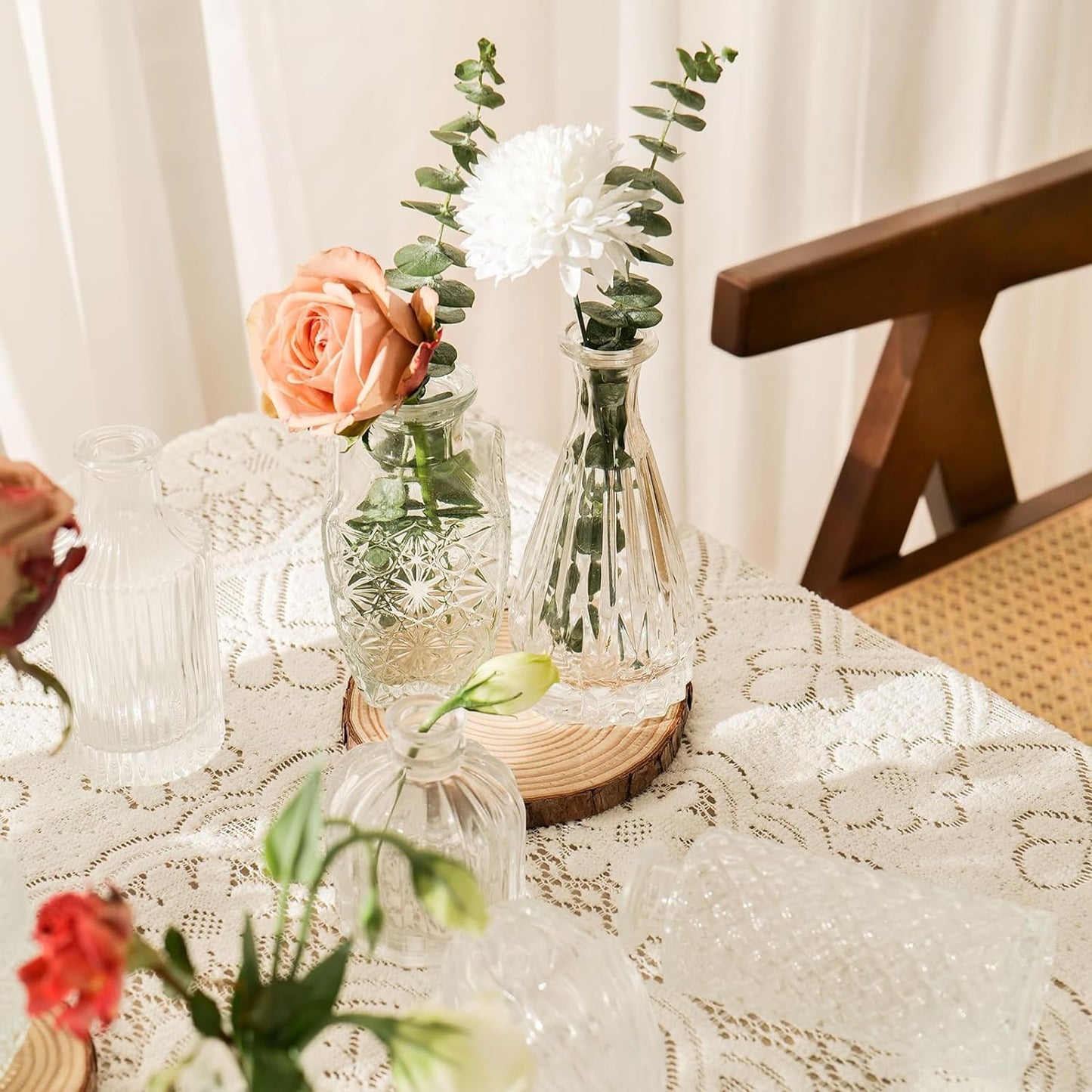Sawoake Mini Bud Vases As Wedding Centerpieces for Tables,Clear Bud Vases for Flowers,Small Flower Vases Suitable for Birthday Party,Anniversary,Wedding Reception,Baby Shower (Clear-12PCS)