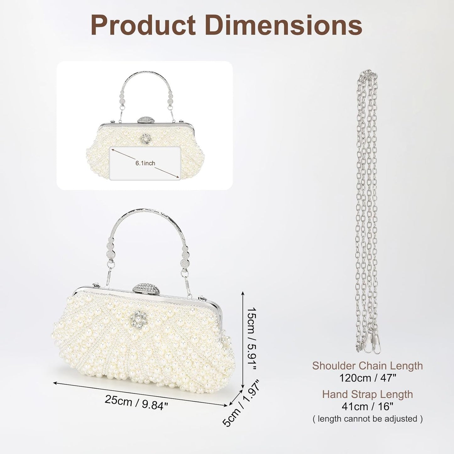 DTGN Clutch Purse Evening Clutch Bag Handbag Cross Body Bag for Women Formal Wedding Club