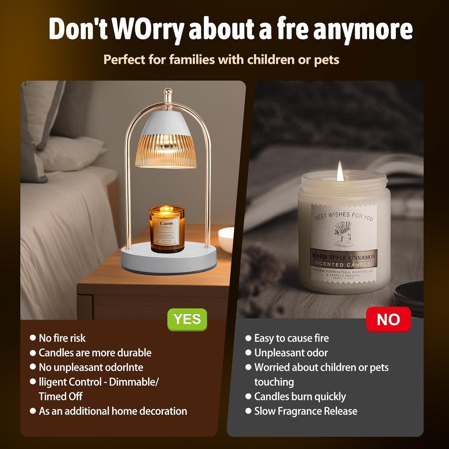 GEEZO Fragrance Candle Warmer Lamp,Electric Candle Warmer with Timer & Dimmer, Mom Christmas Birthday Gifts for Women, House Warming Gifts New Home Bedroom Decor