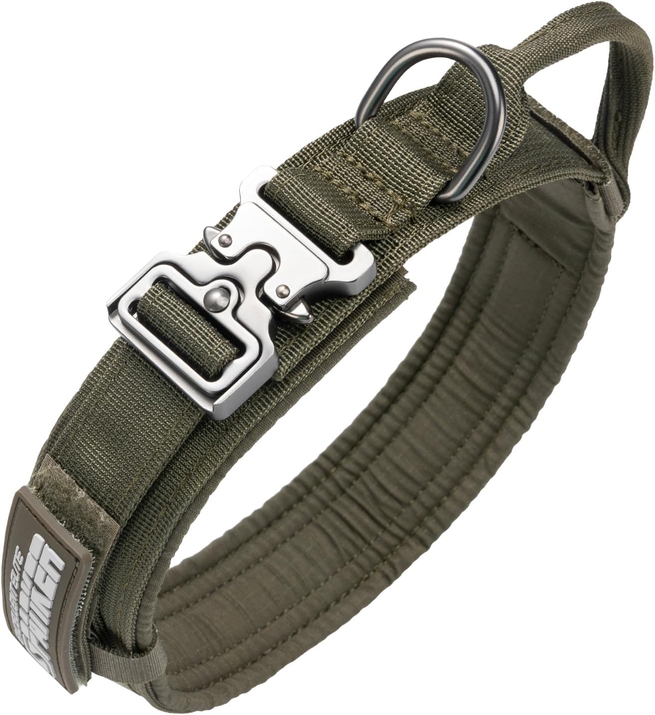 EXCELLENT ELITE SPANKER Tactical Dog Collar Nylon Adjustable K9 Collar Military Dog Collar Heavy Duty Metal Buckle with Handle(Coyote Brown-XL)