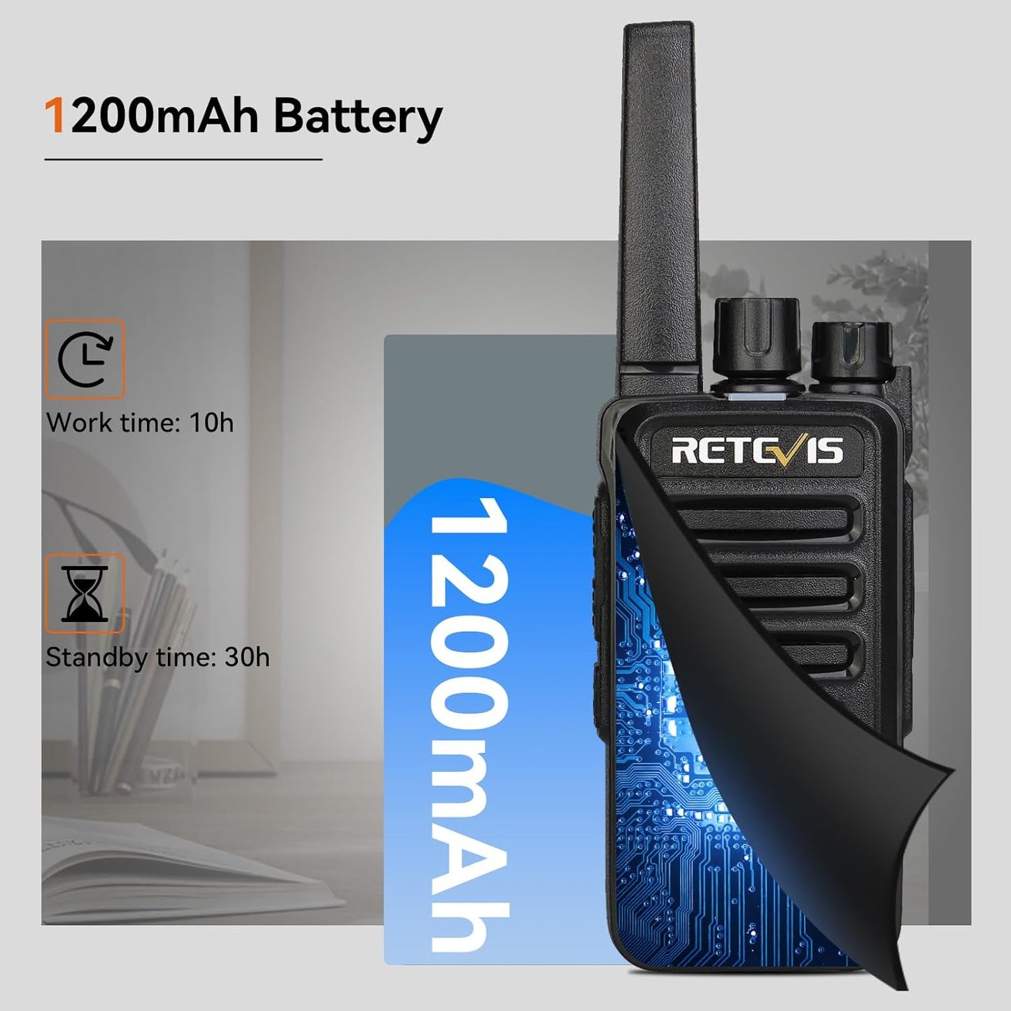 Retevis RT68H 2 Way Radios Long Range with 10 Way Charger,Walkie Talkies Rechargeable for Adults,Easier Charging,Easier Management,LED Display, Keypad Lock,Hands Free Compact Walkie Talkie (10 Pack)